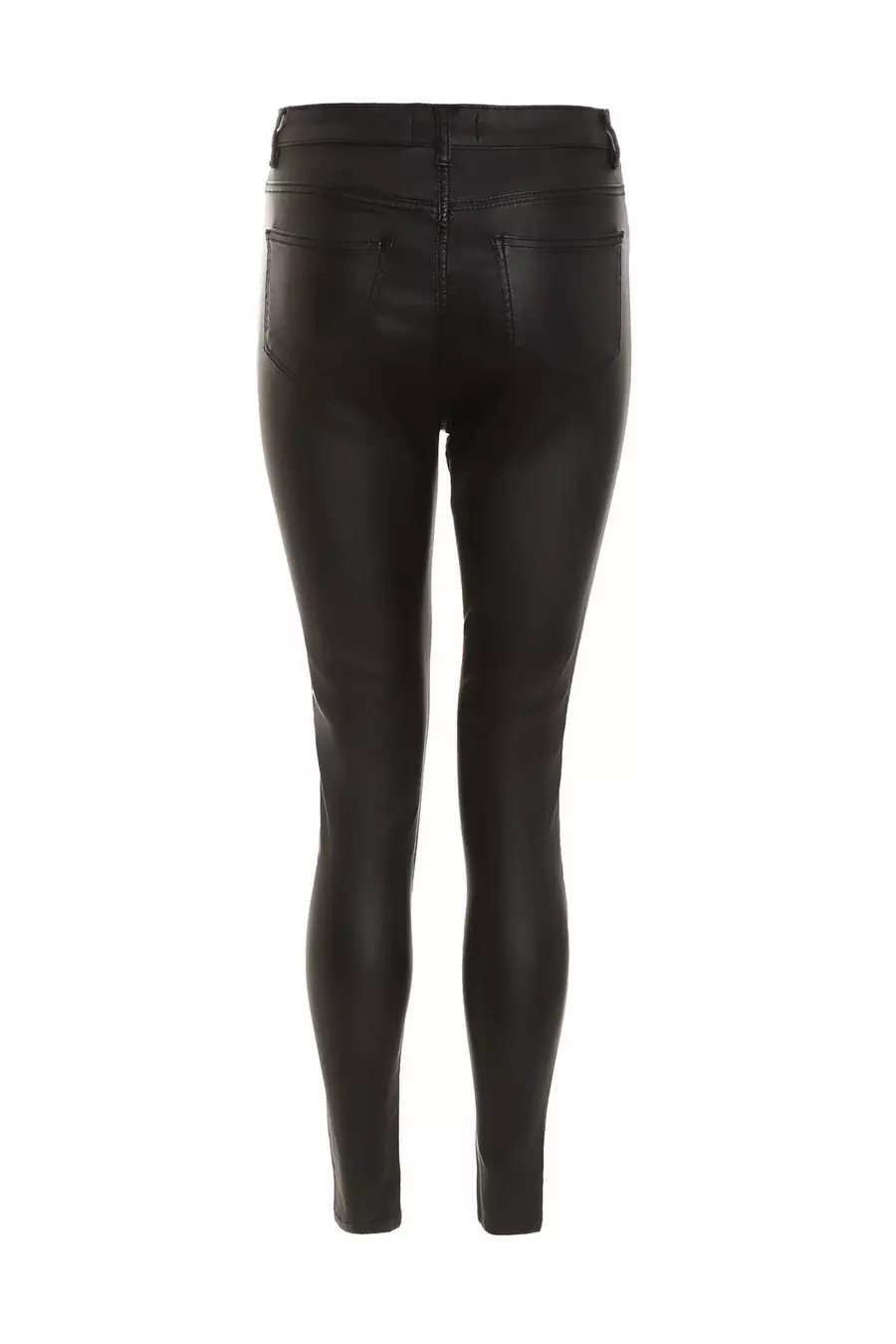 Petite Black Faux Leather Skinny Jeans QUIZ Clothing