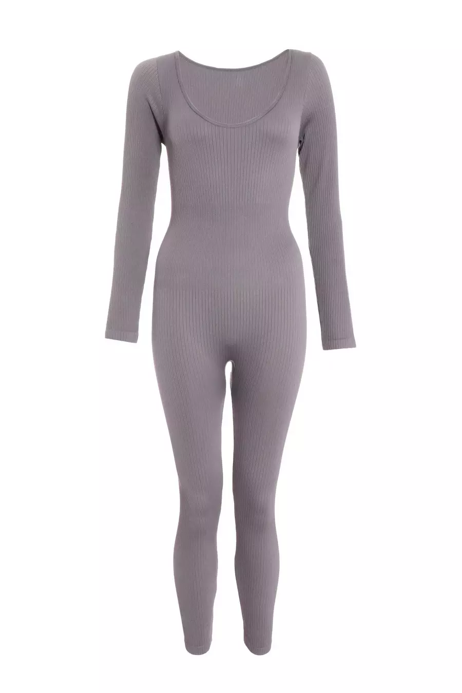 Grey long sleeve jumpsuit hotsell