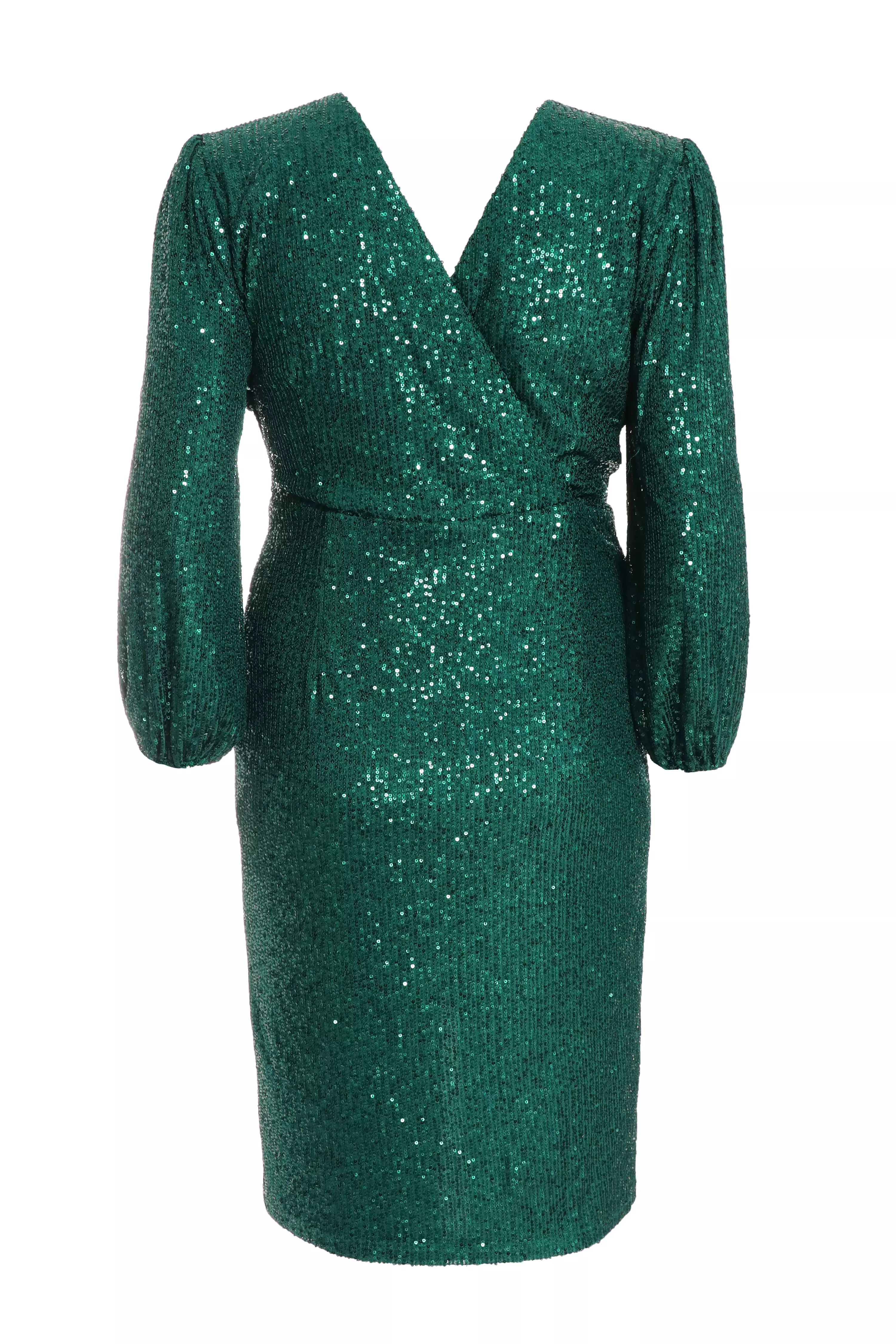 Curve Bottle Green Sequin Midi Dress