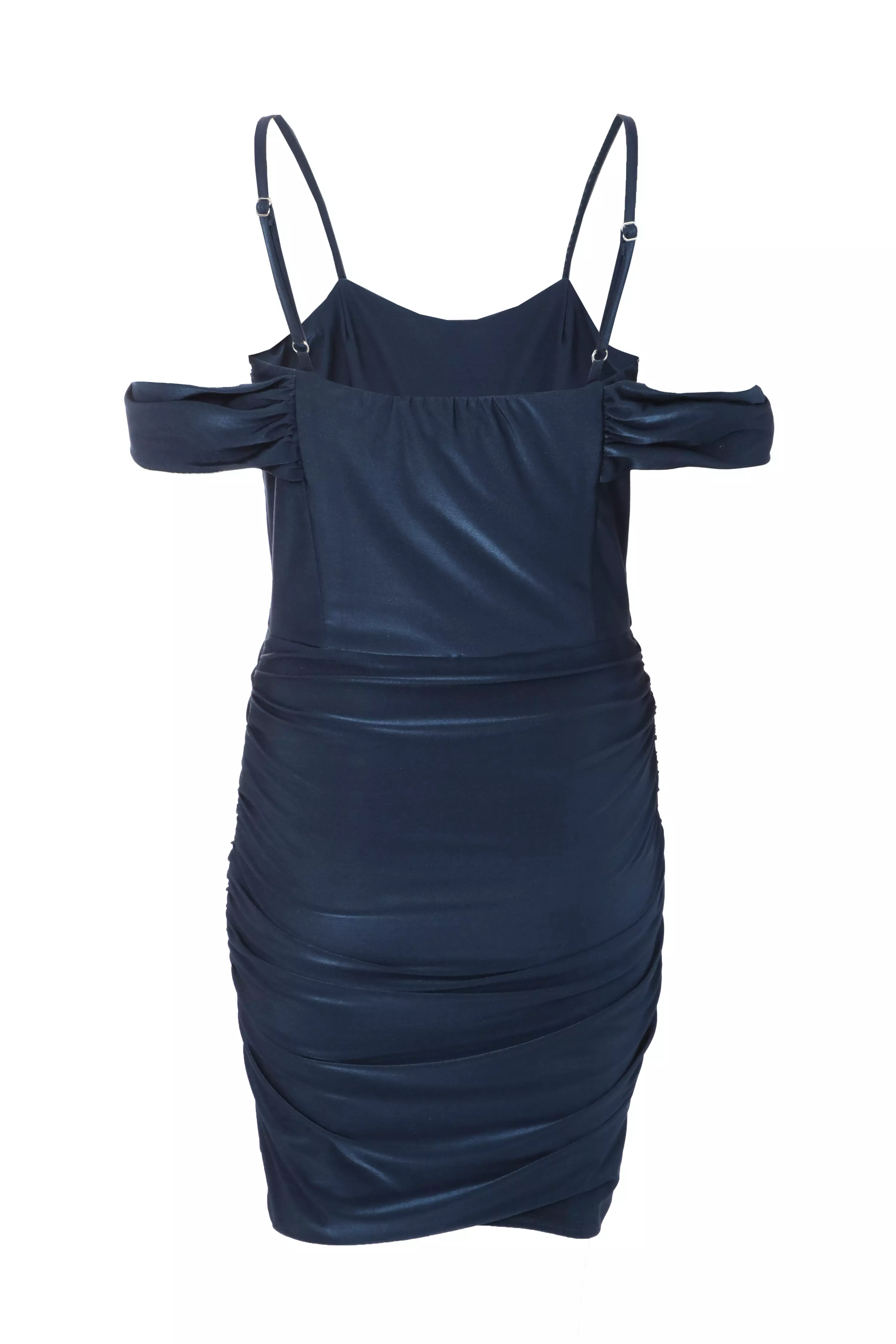 Navy Ruched Bodycon Mini Dress