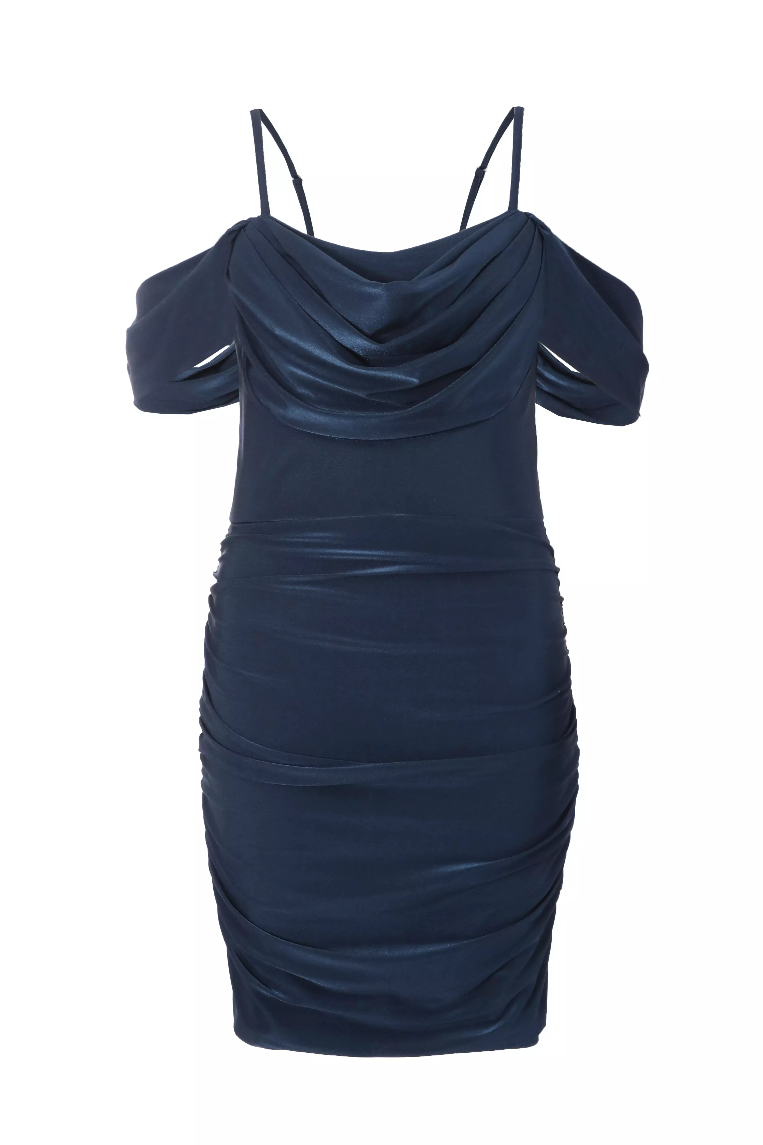 Navy Ruched Bodycon Mini Dress