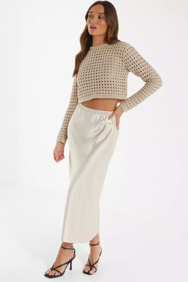 Stone Knitted Open Stich Jumper