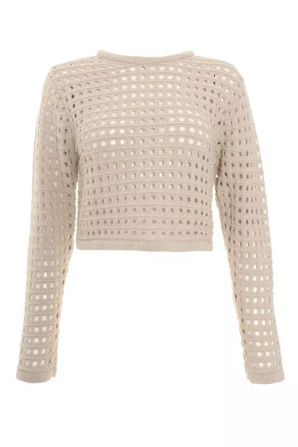 Stone Knitted Open Stich Jumper