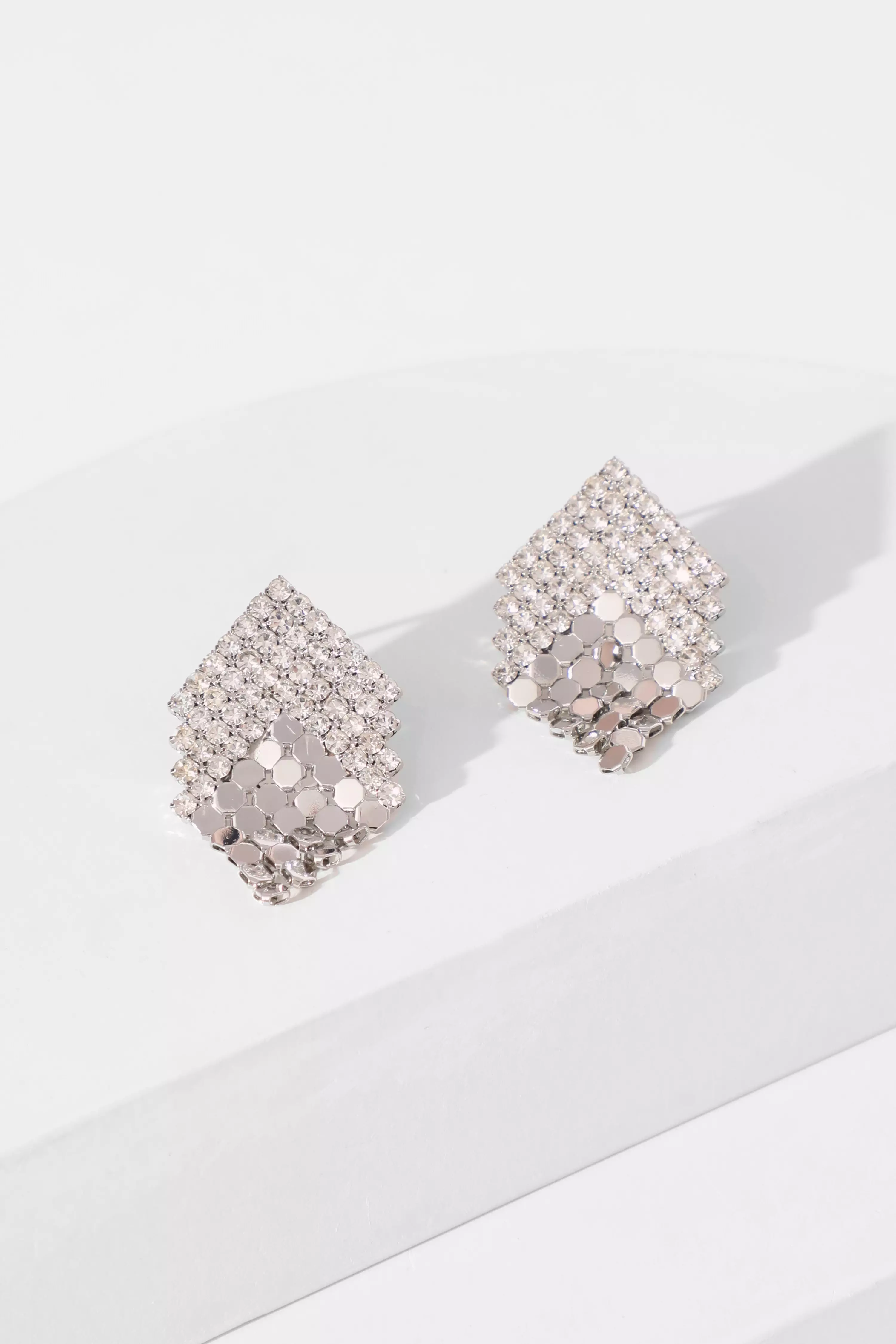 Silver Small Chainmail Drop Earrings