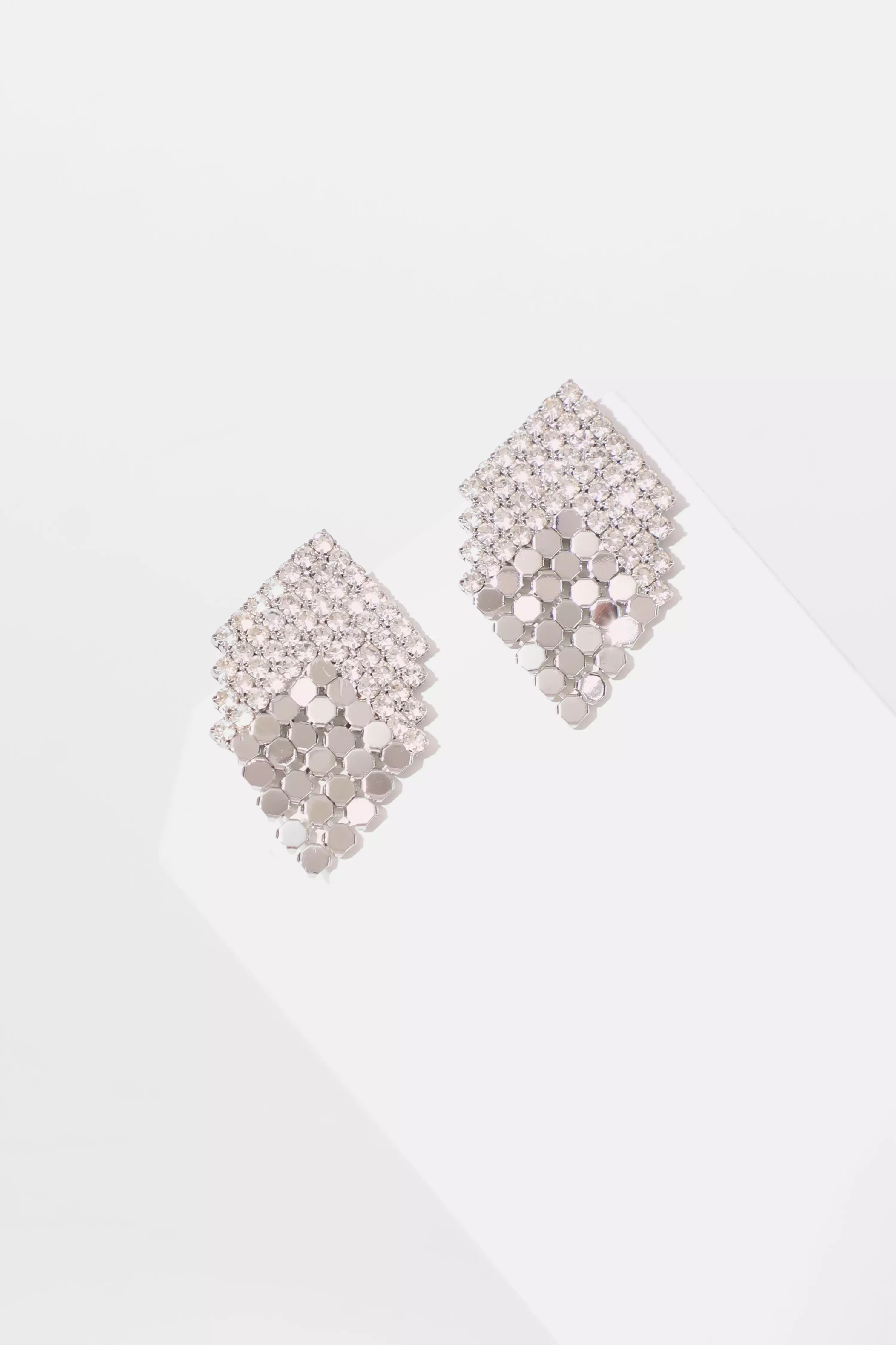 Silver Small Chainmail Drop Earrings