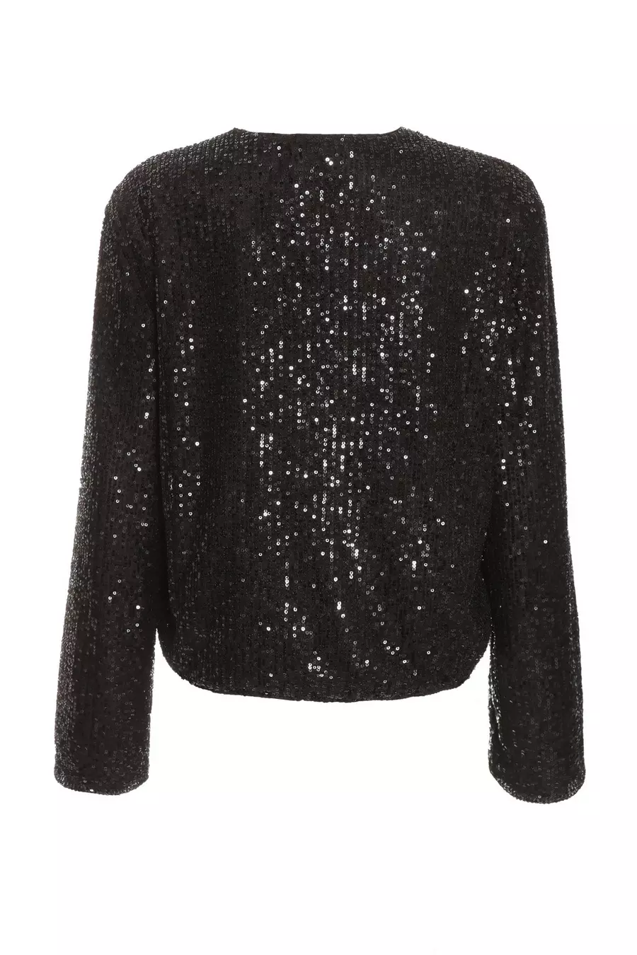 Black Sequin Bomber Jacket QUIZ Clothing