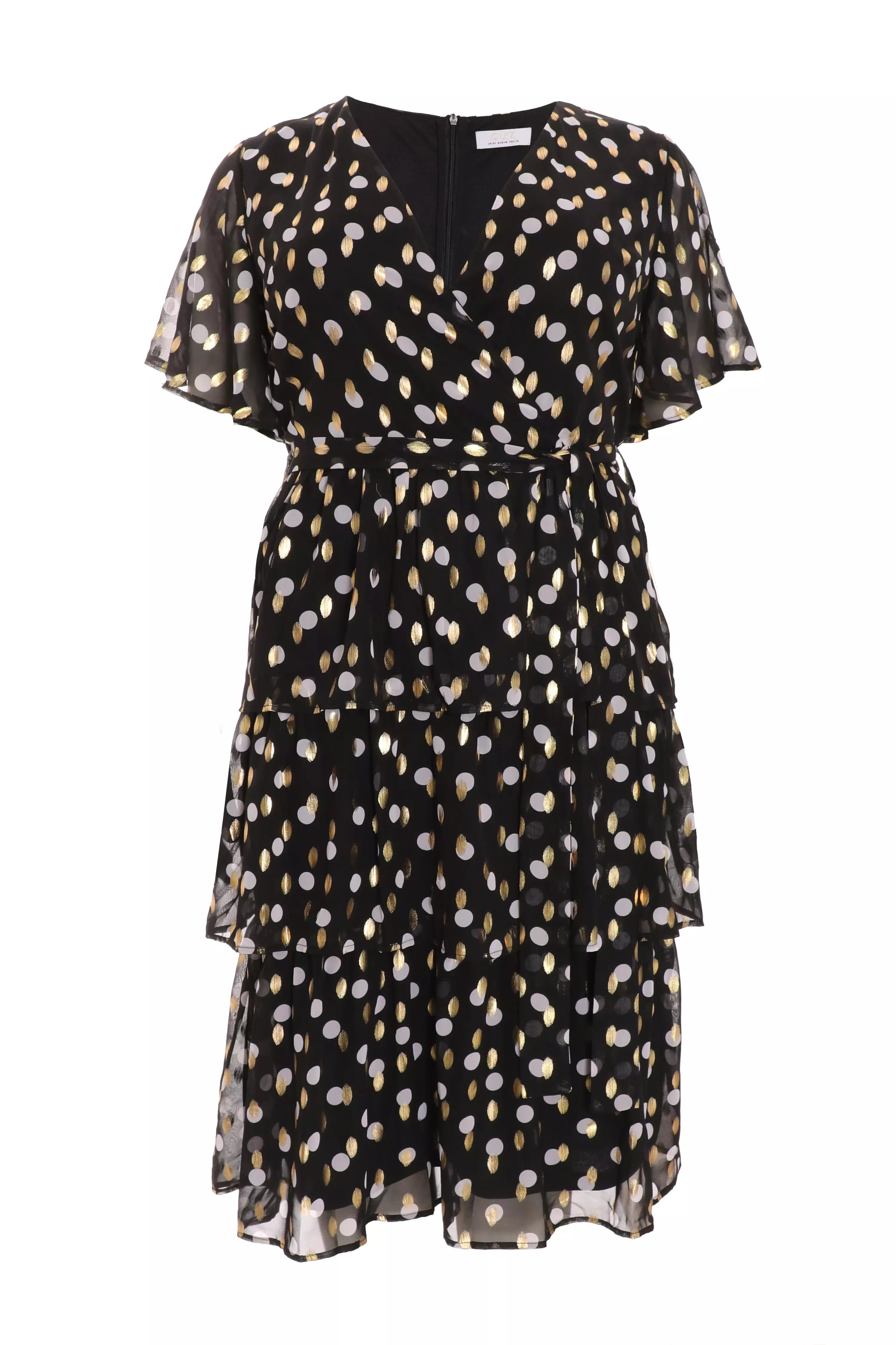 Curve Polka Dot Foil Wrap Midi Dress