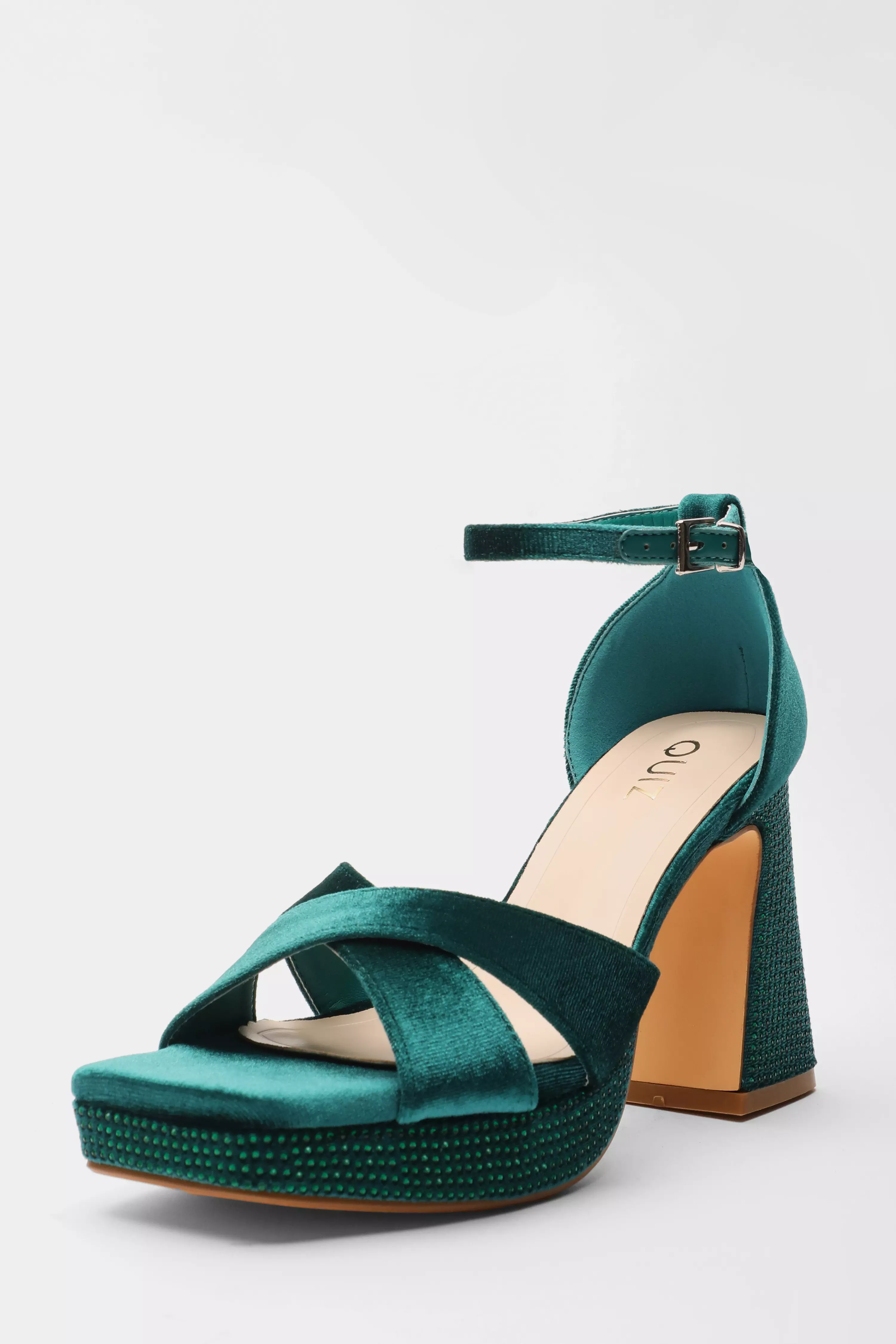 Dark green cheap platform heels