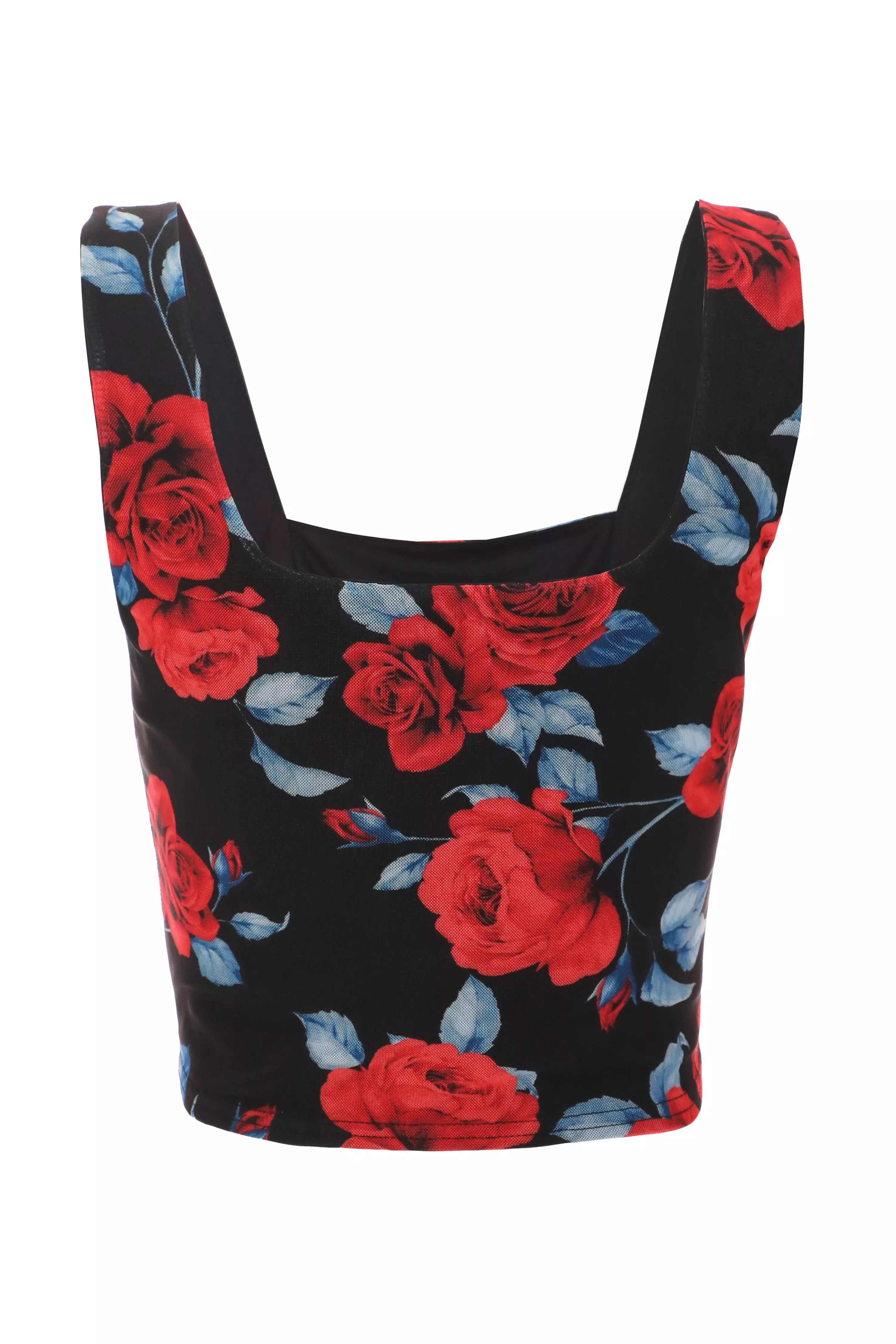 Red Floral Corset Top