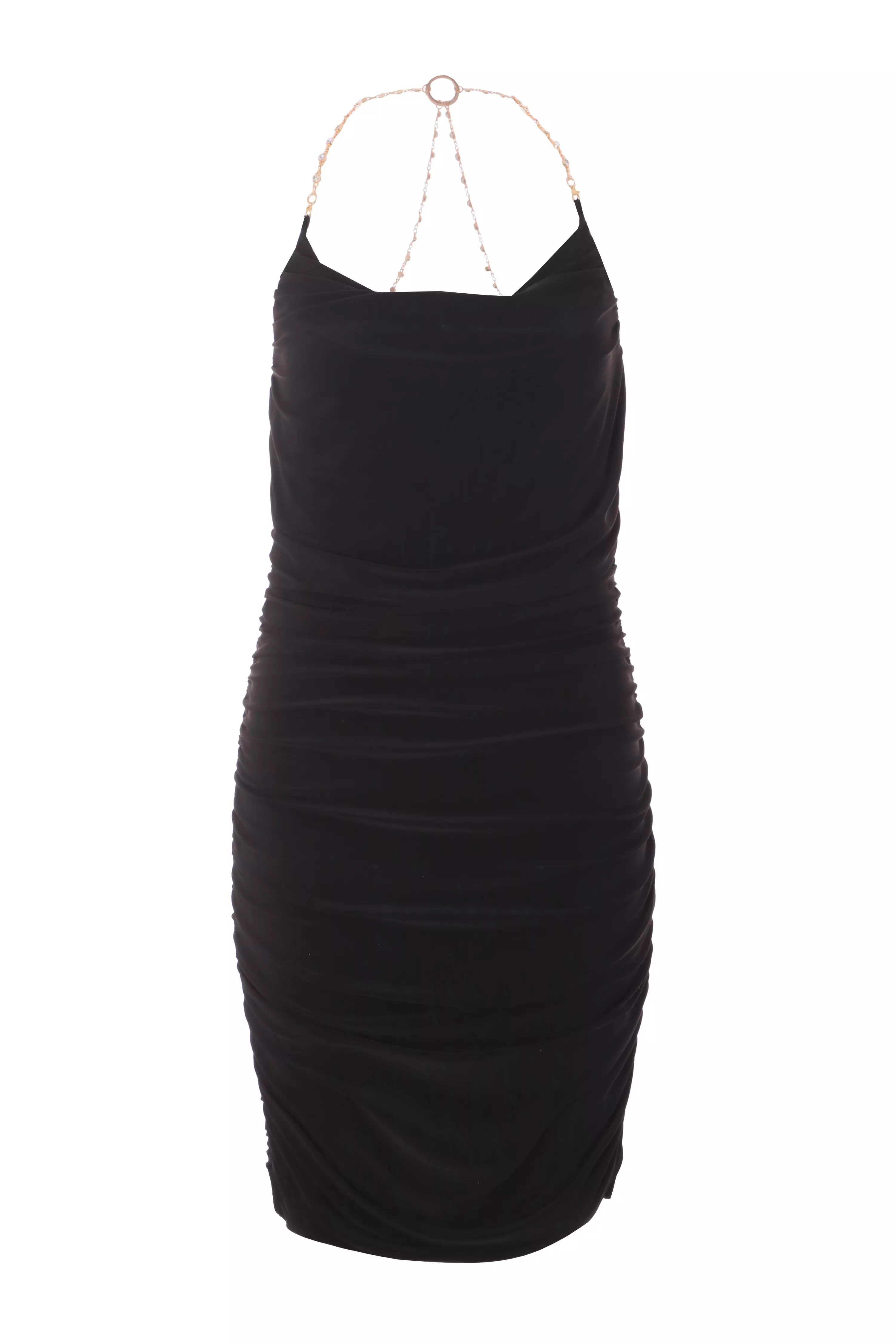 Black Chain Bodycon Mini Dress