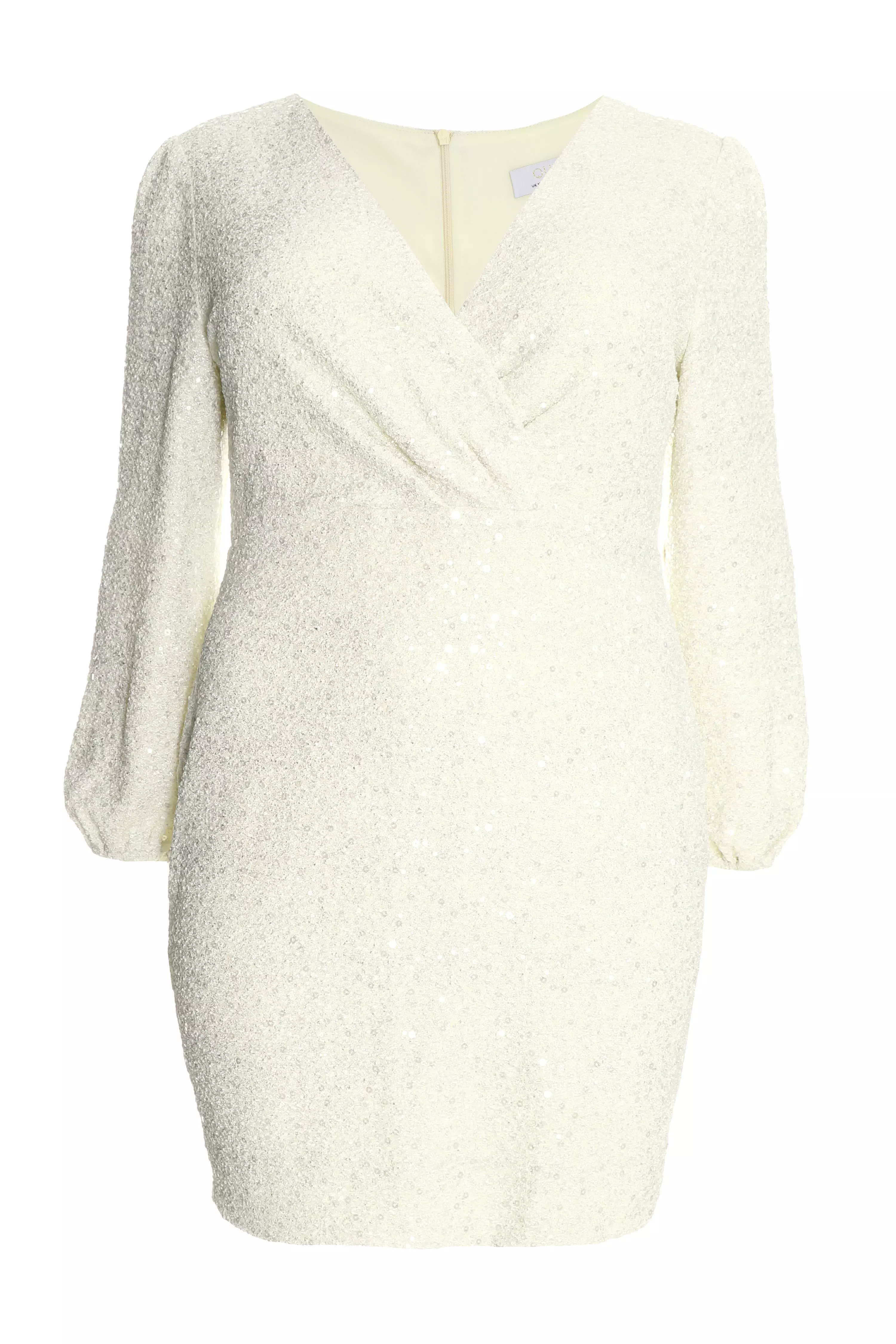 Curve White Sequin Mini Dress