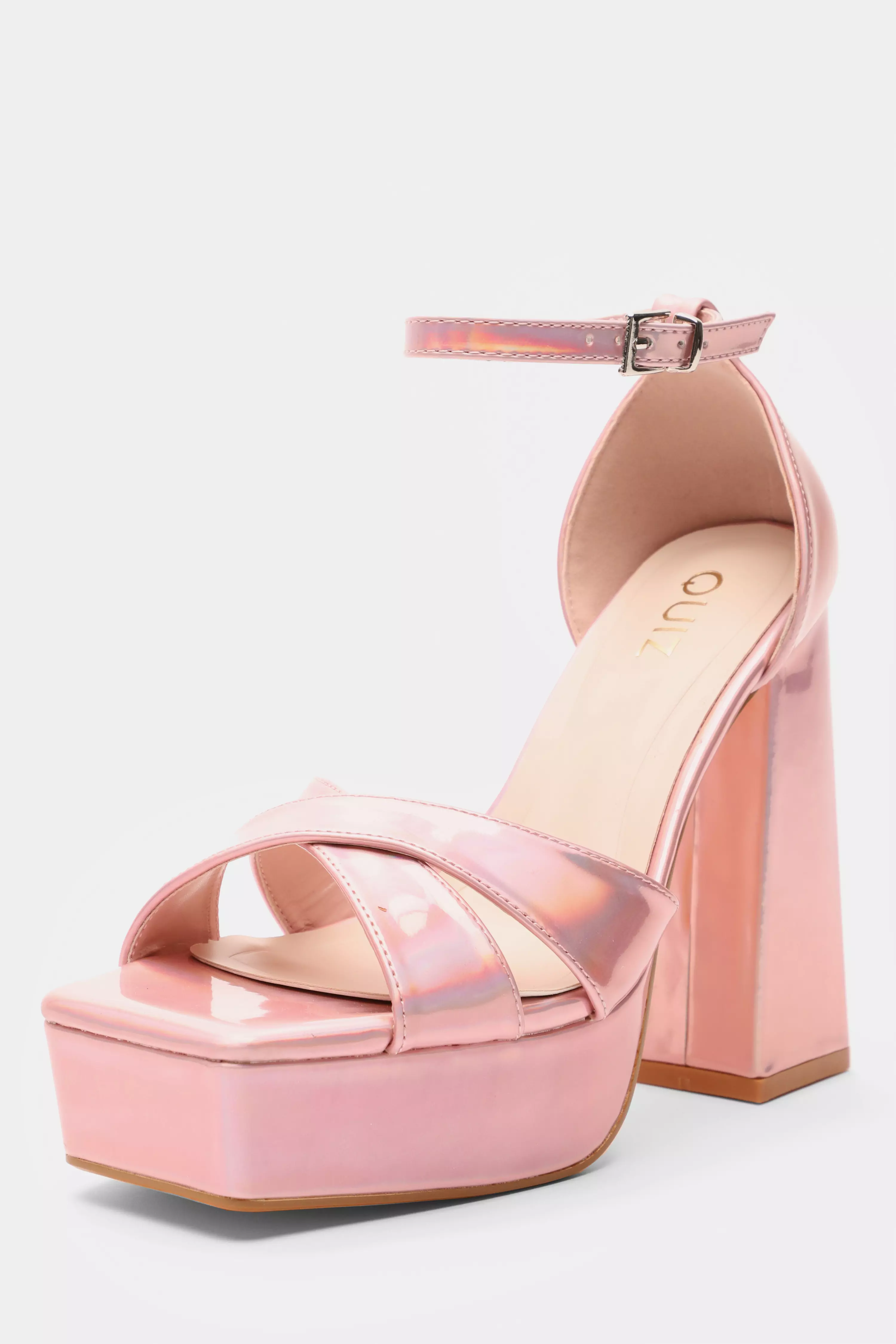 Pink Mirrored Platform Heels