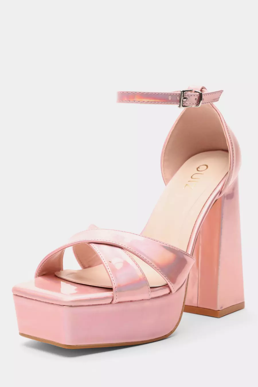 Pink Mirrored Platform Heels QUIZ Clothing