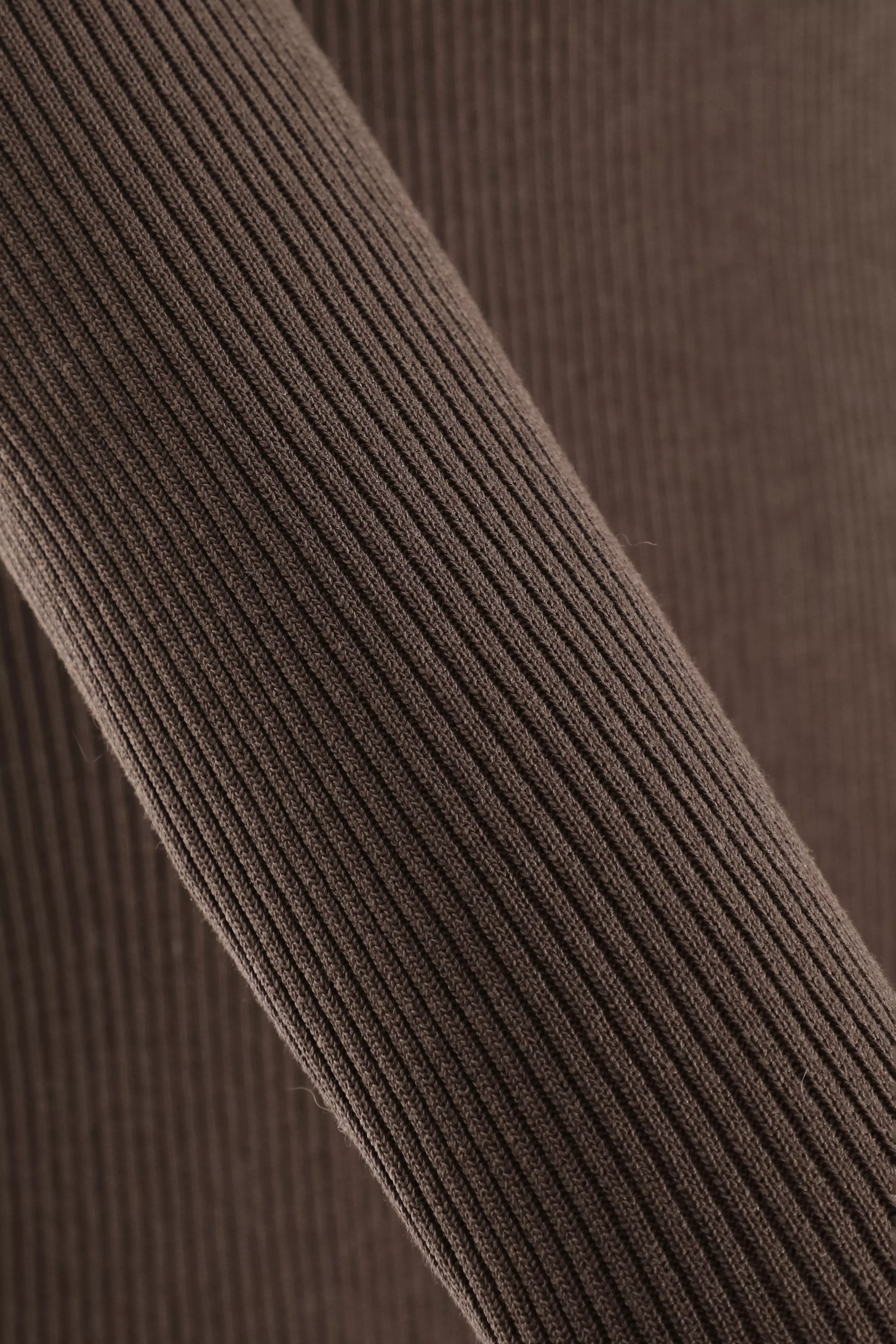 Brown Knit Long Sleeve Bodycon Midi Dress