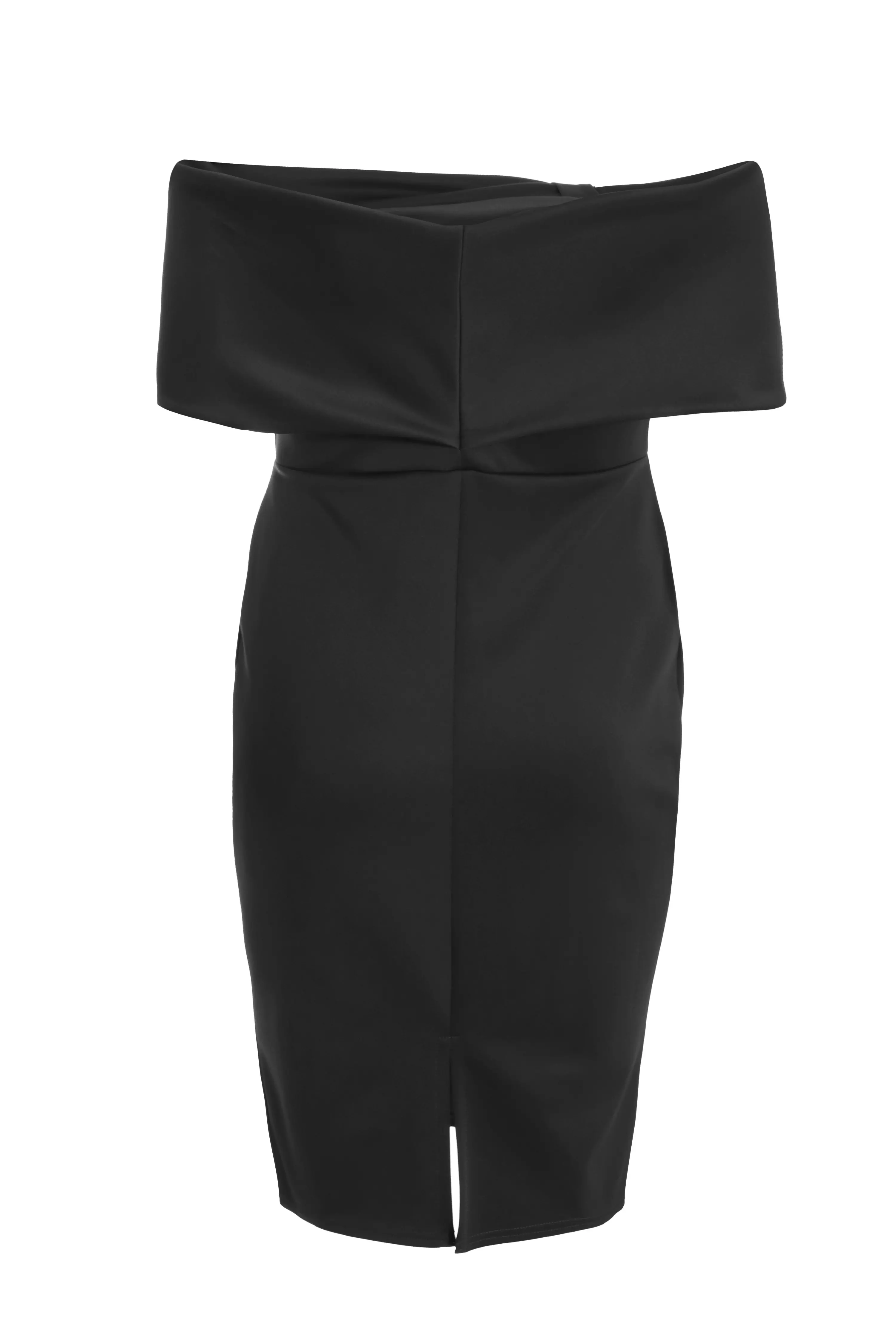 Curve Black Bardot Bow Midi Dress
