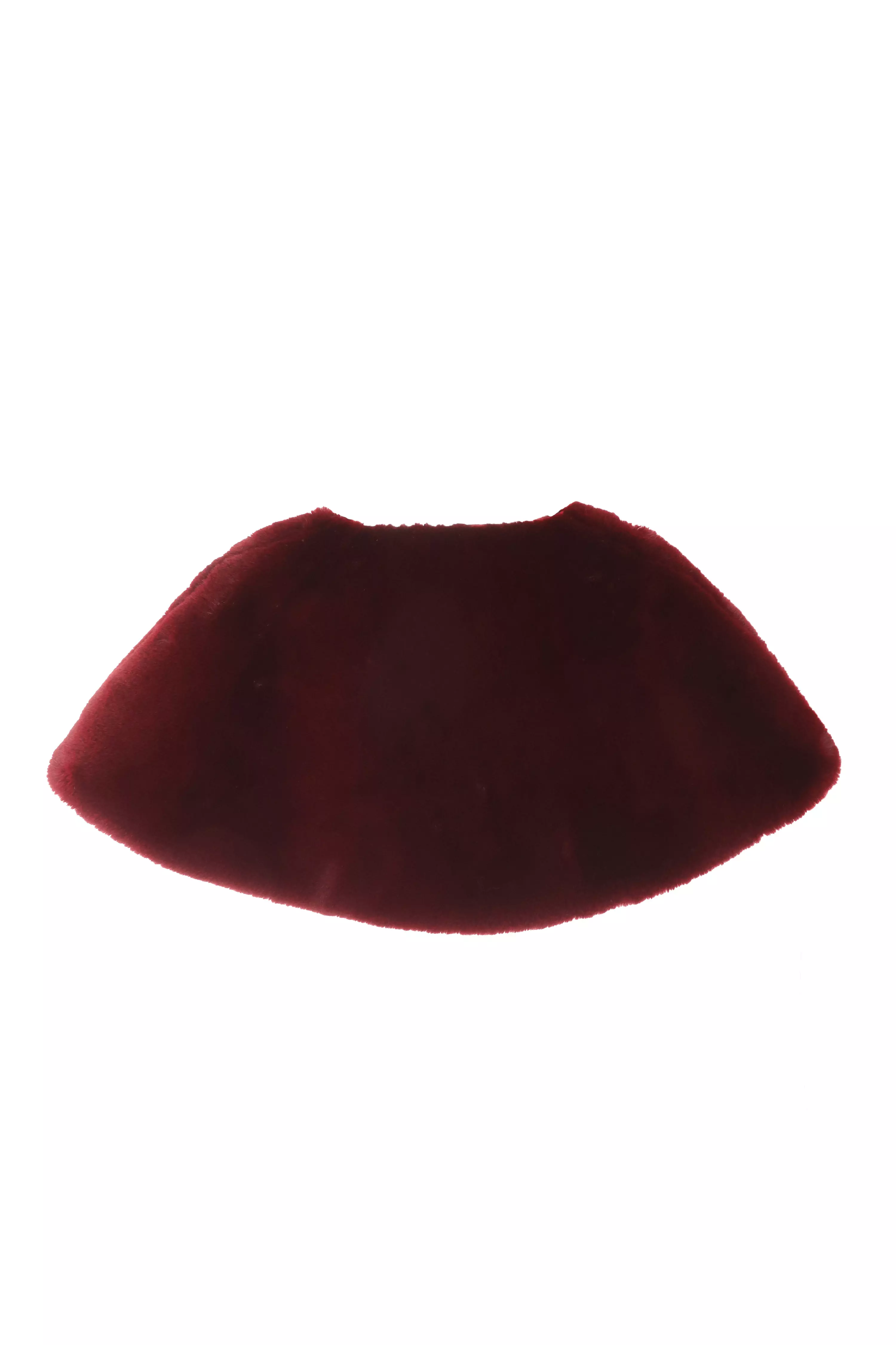 Dark Red Faux Fur Wrap