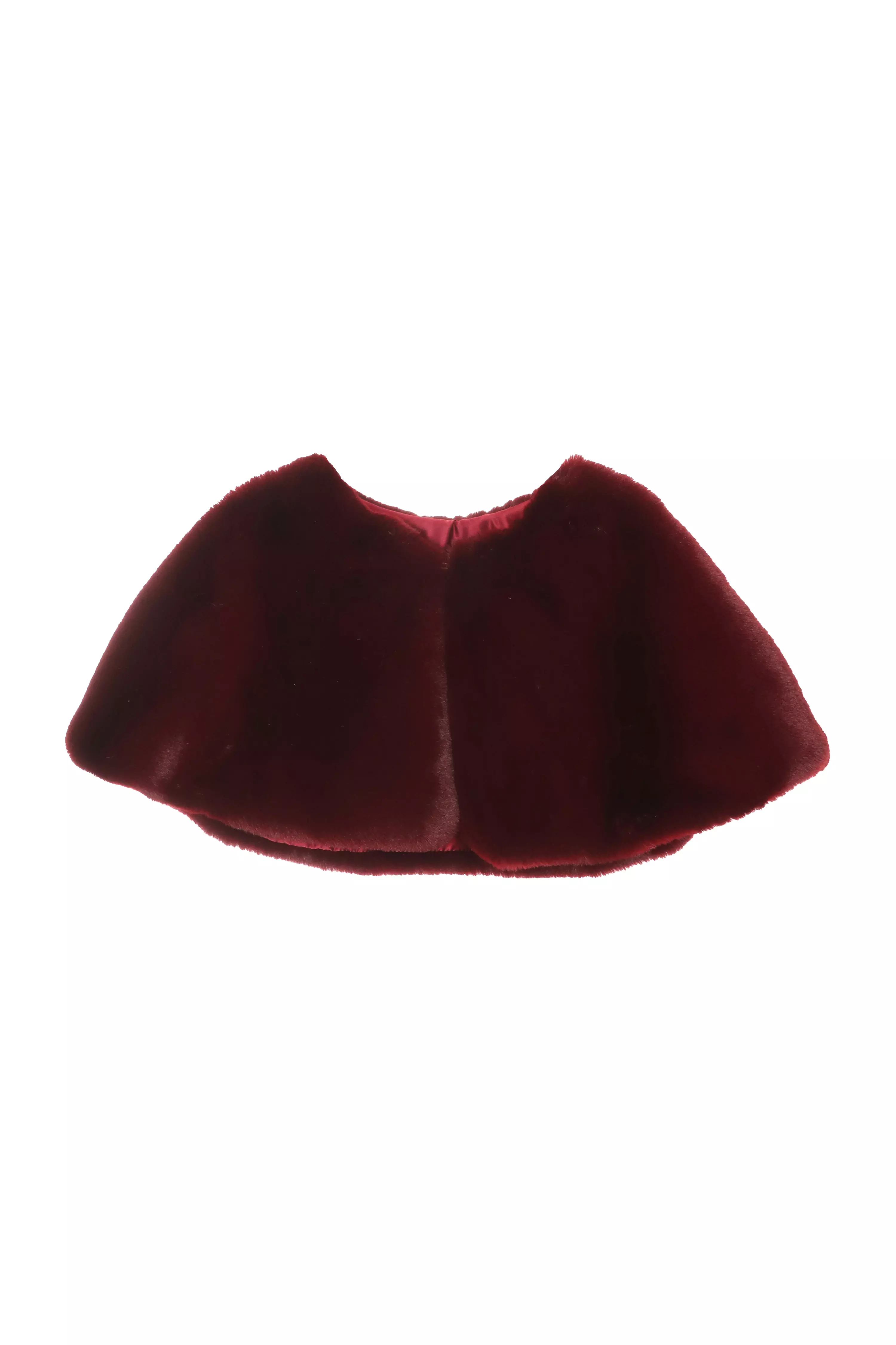 Dark Red Faux Fur Wrap