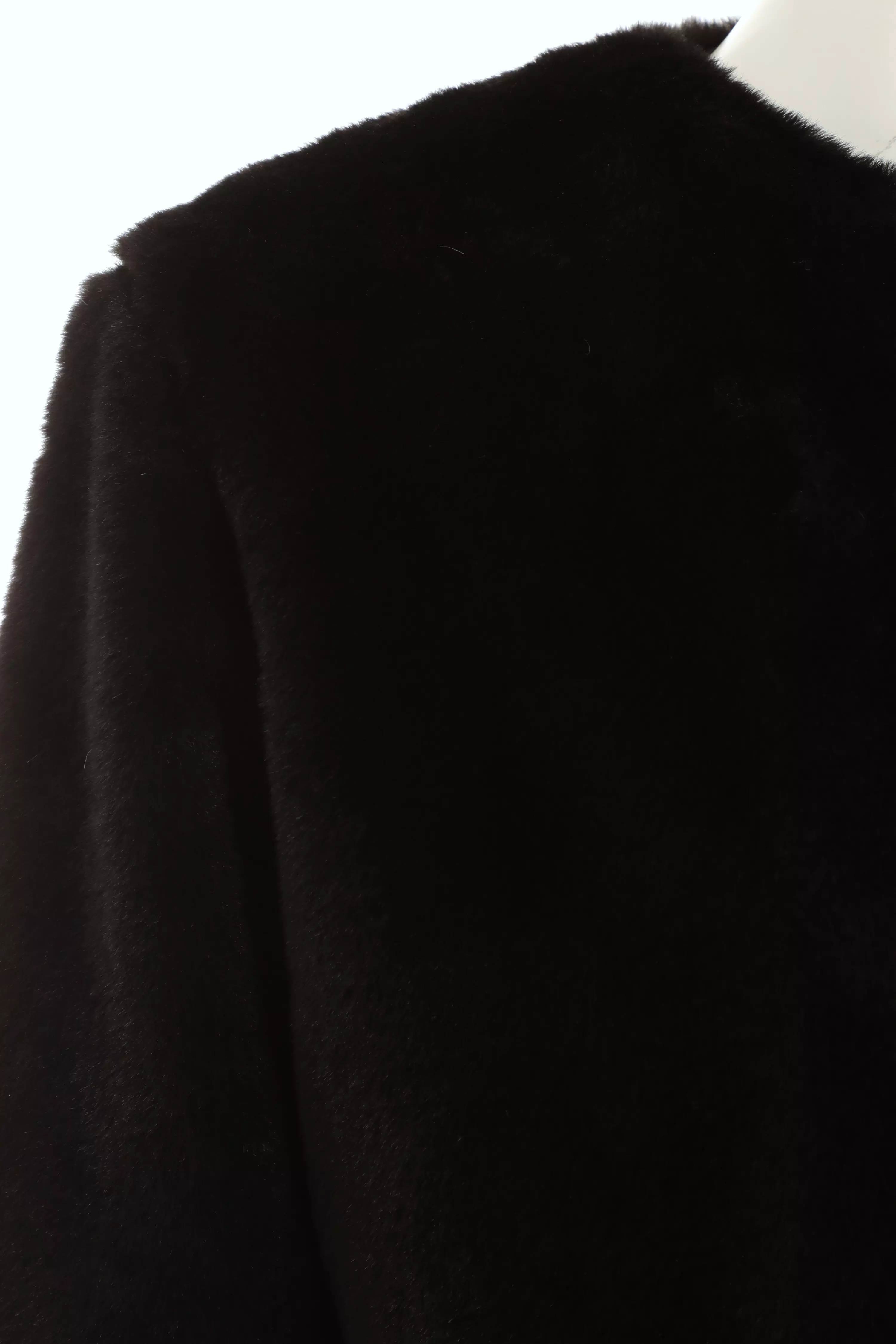 Black Faux Fur Long Sleeve Cape