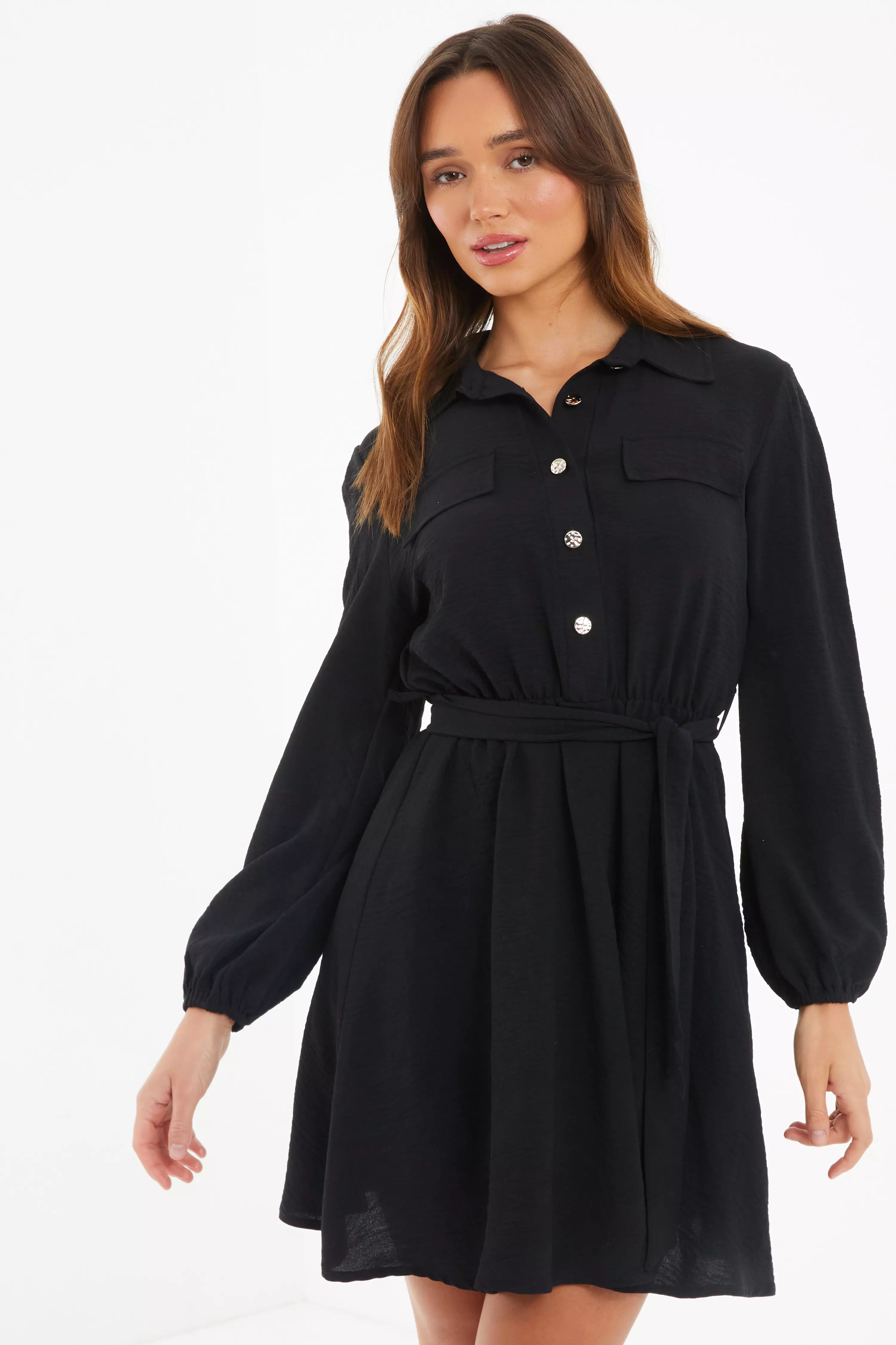 Black Skater Shirt Dress