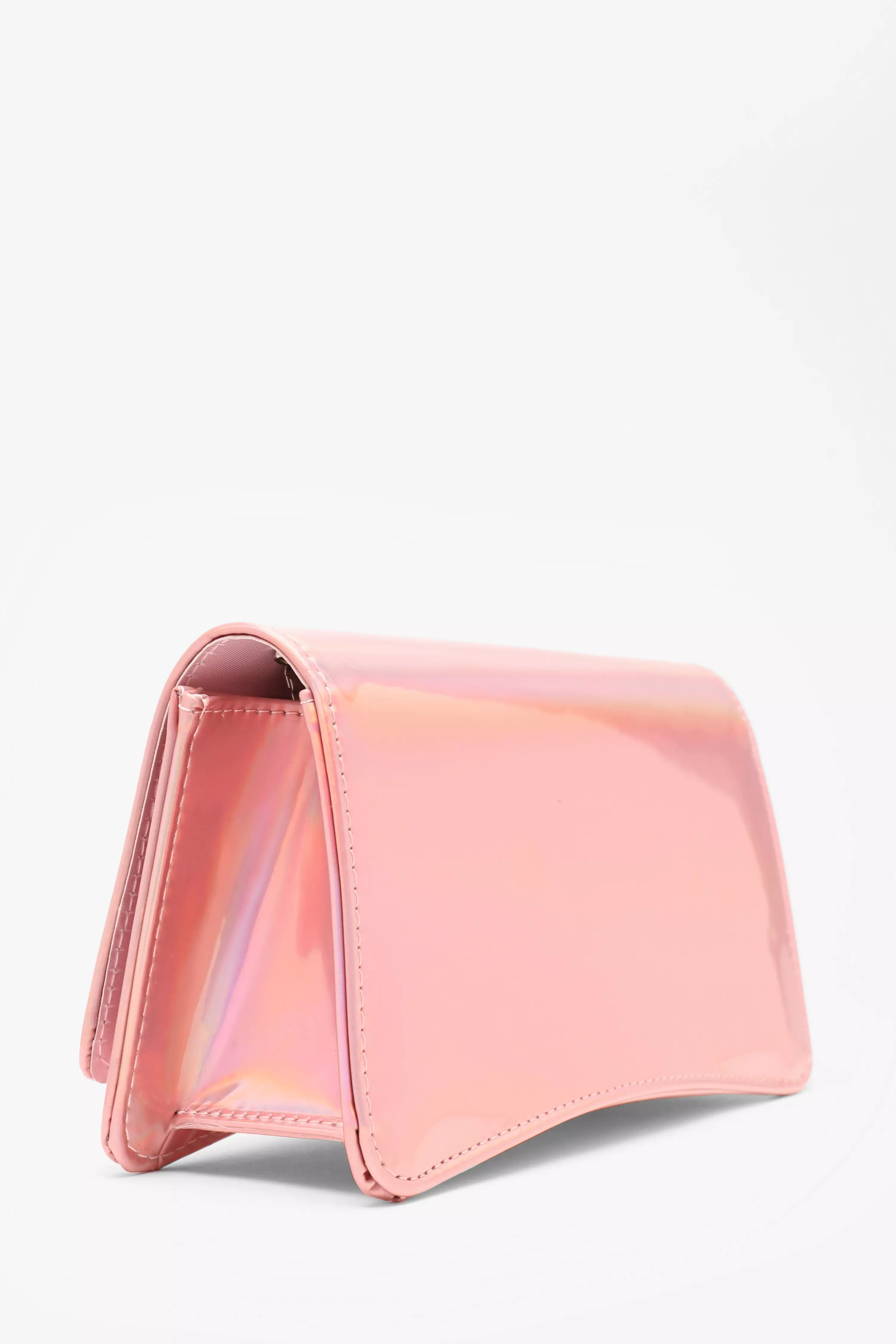 Pink High Shine Clutch Bag