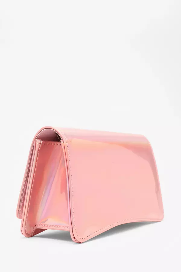 Pink High Shine Clutch Bag