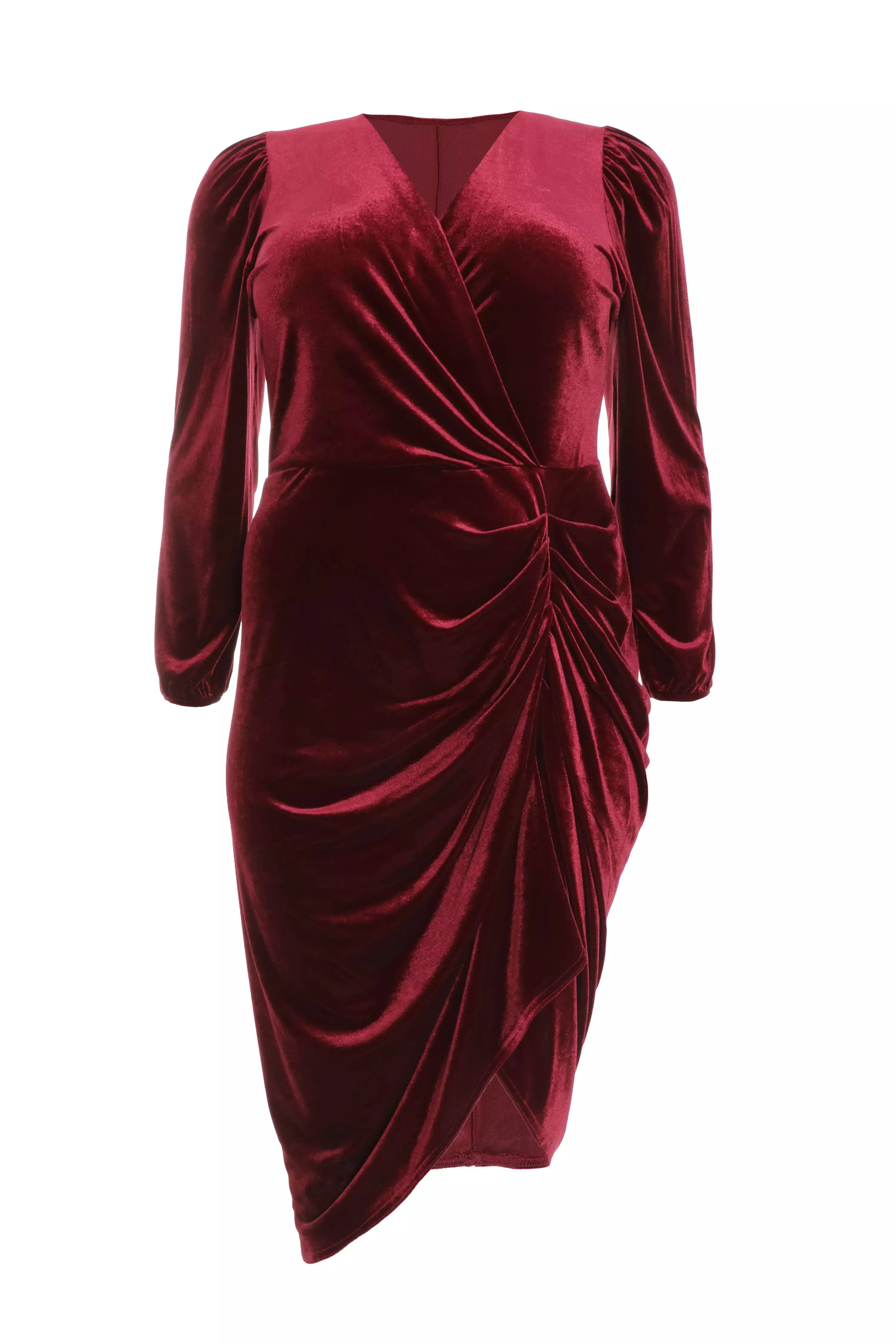 Curve Berry Velvet Midi Dress