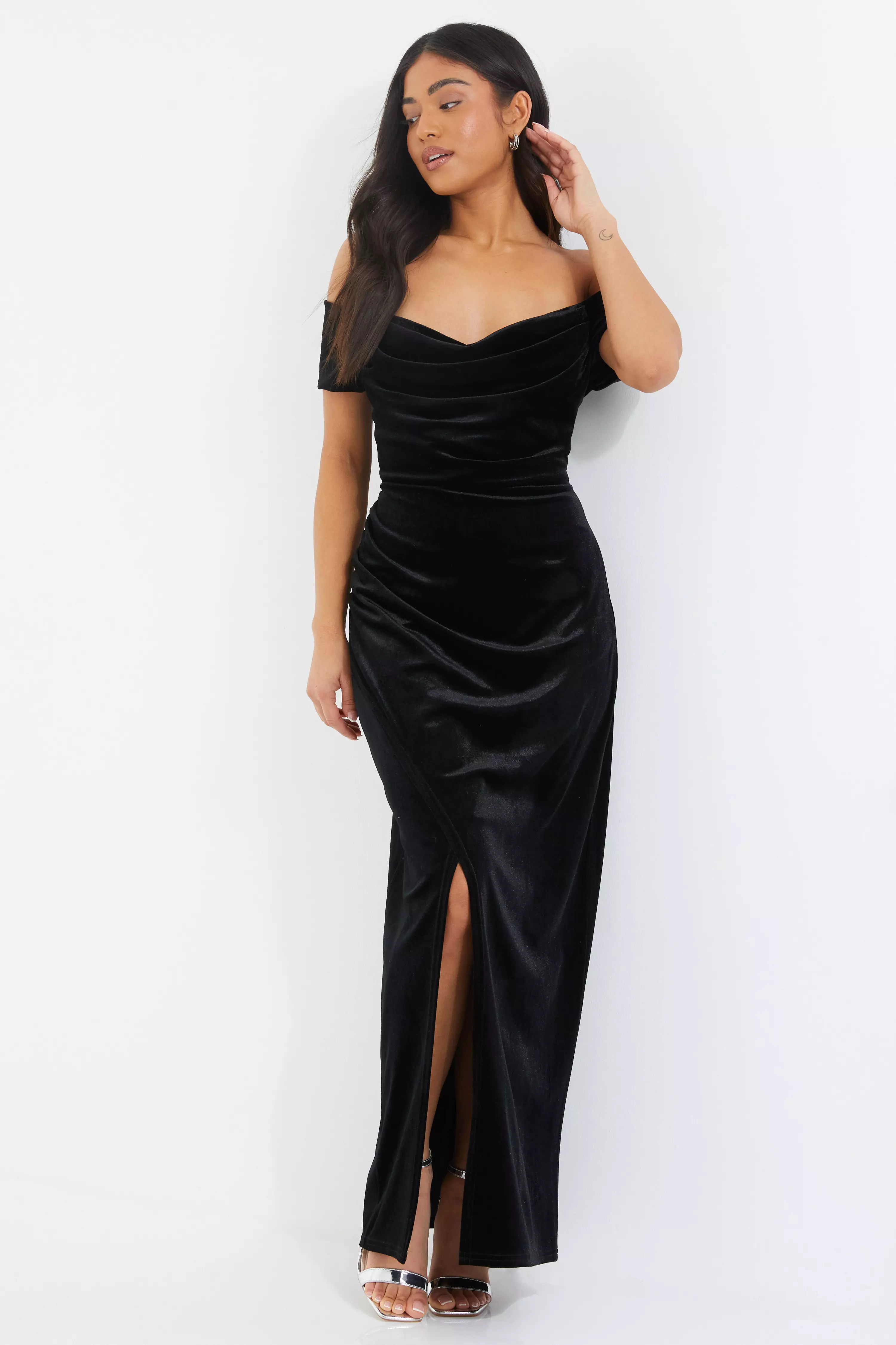 Black velvet hotsell petite dress