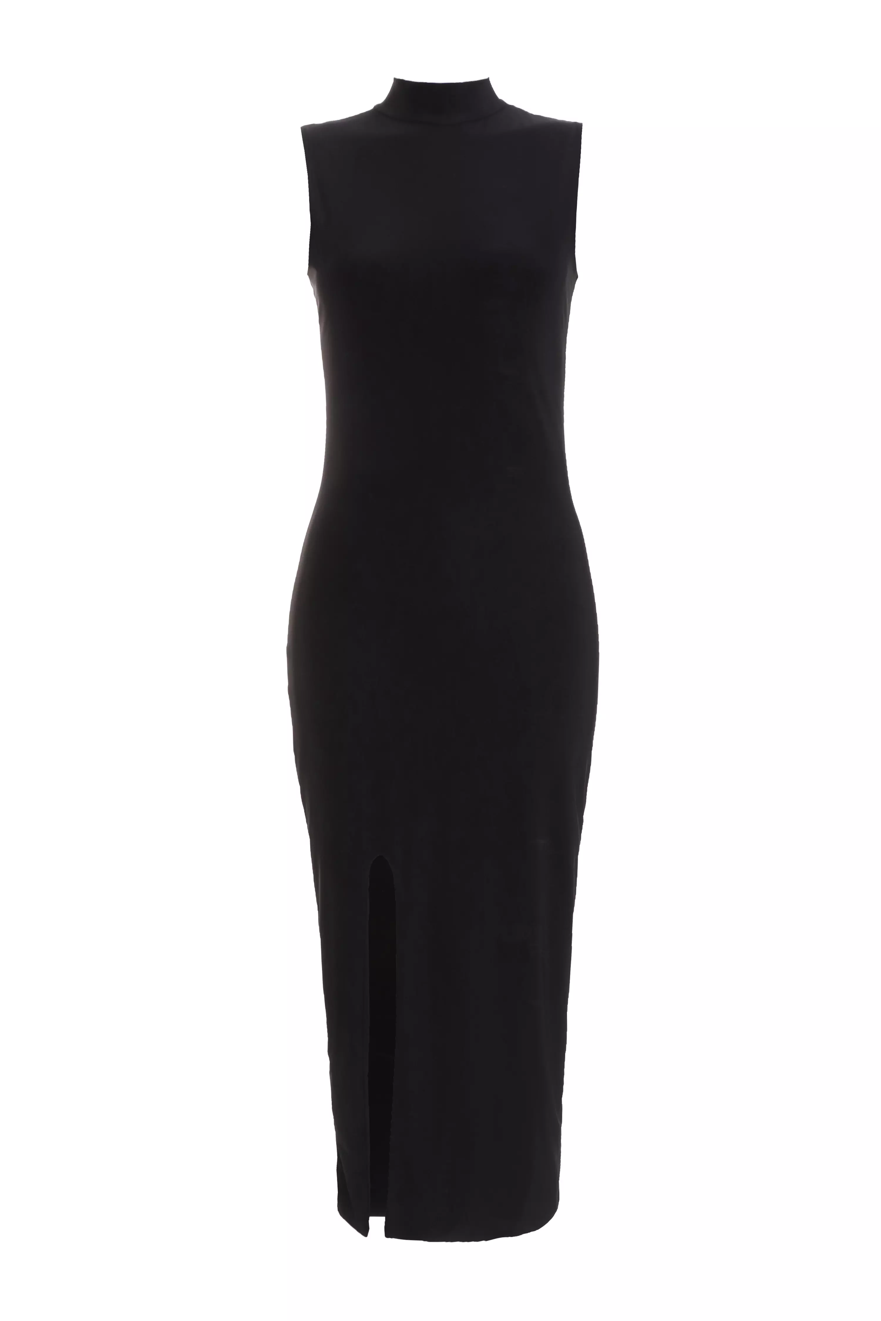 Black High Neck Midaxi Dress