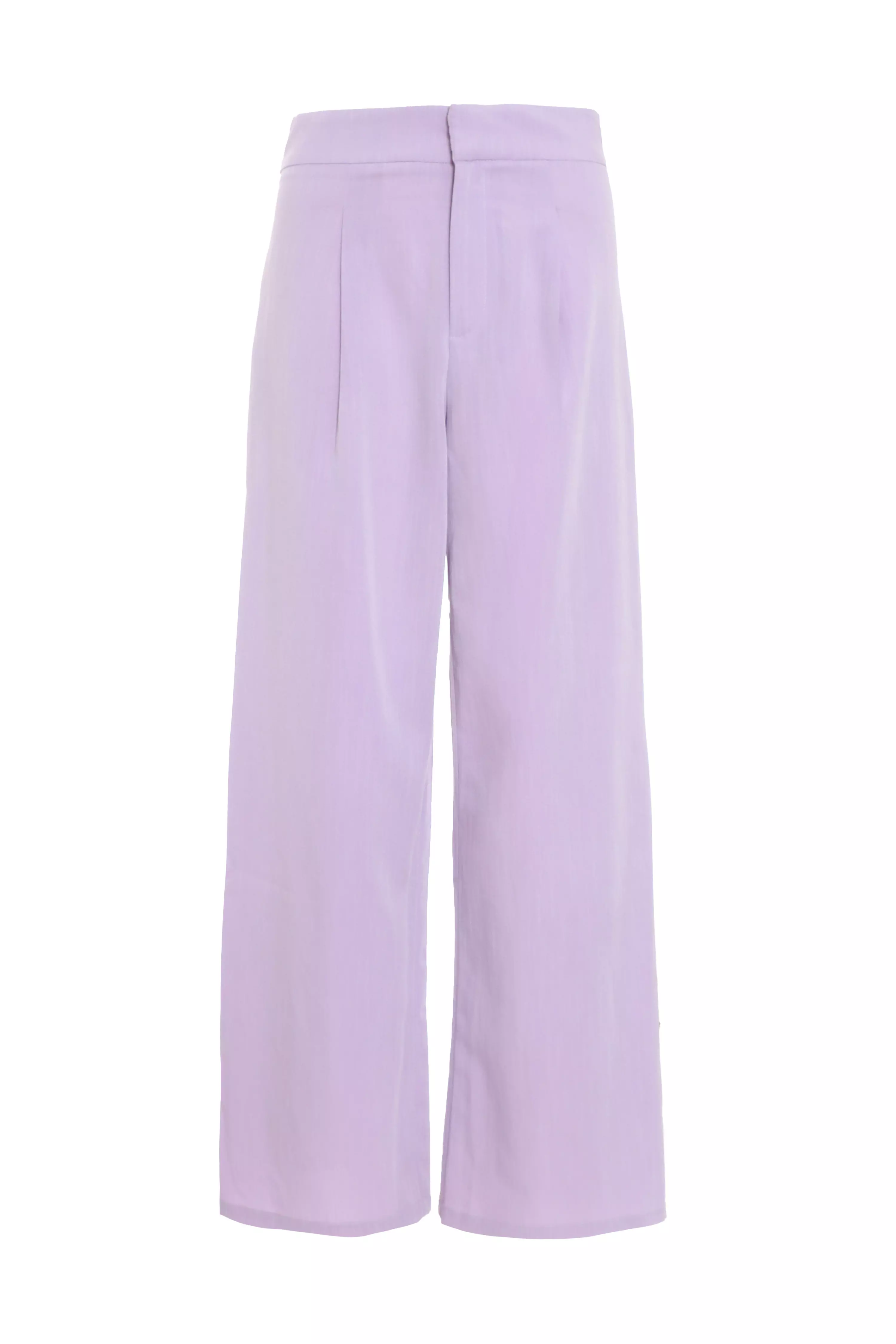 Lilac Linen Palazzo Trousers