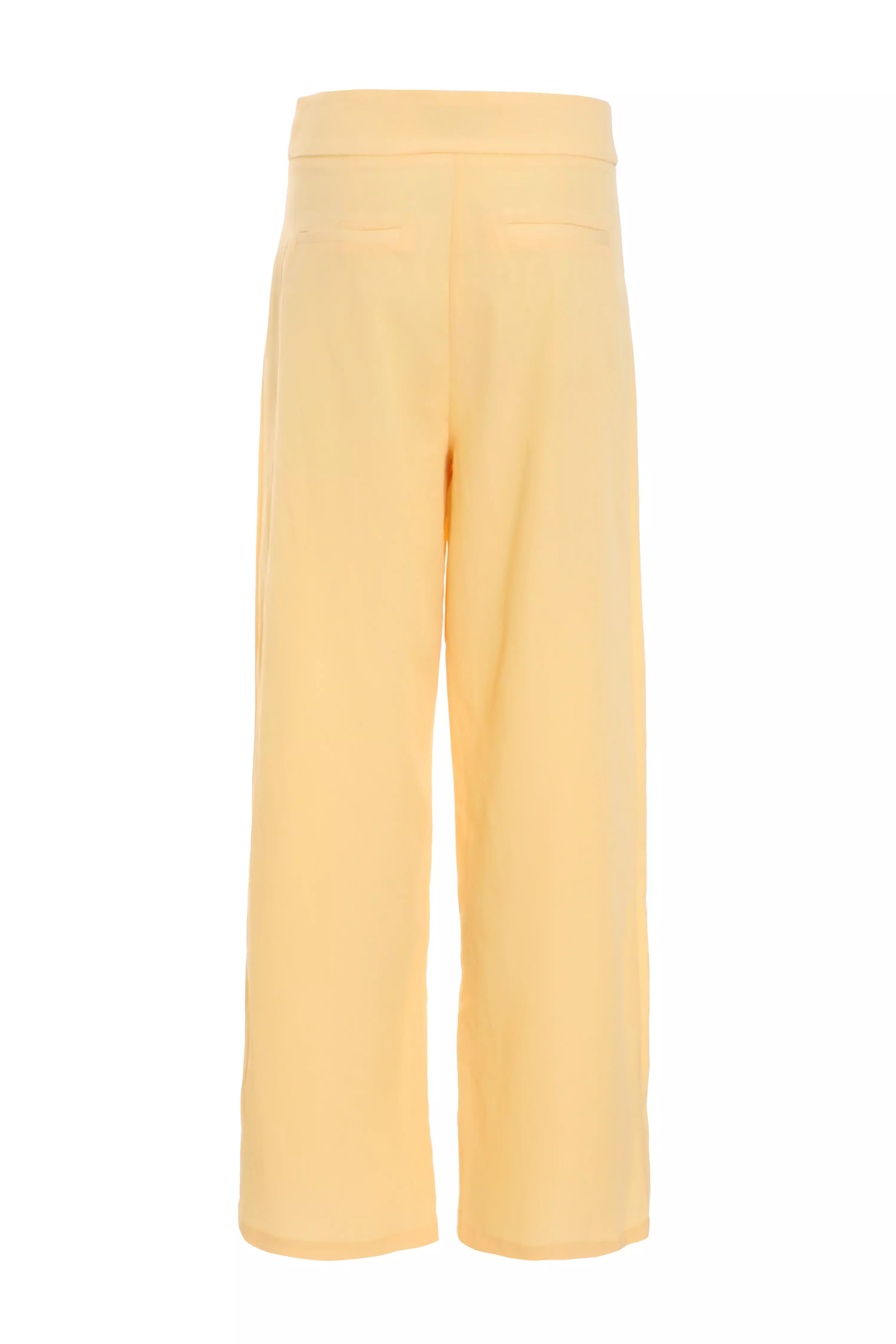 Yellow Linen Palazzo Trousers