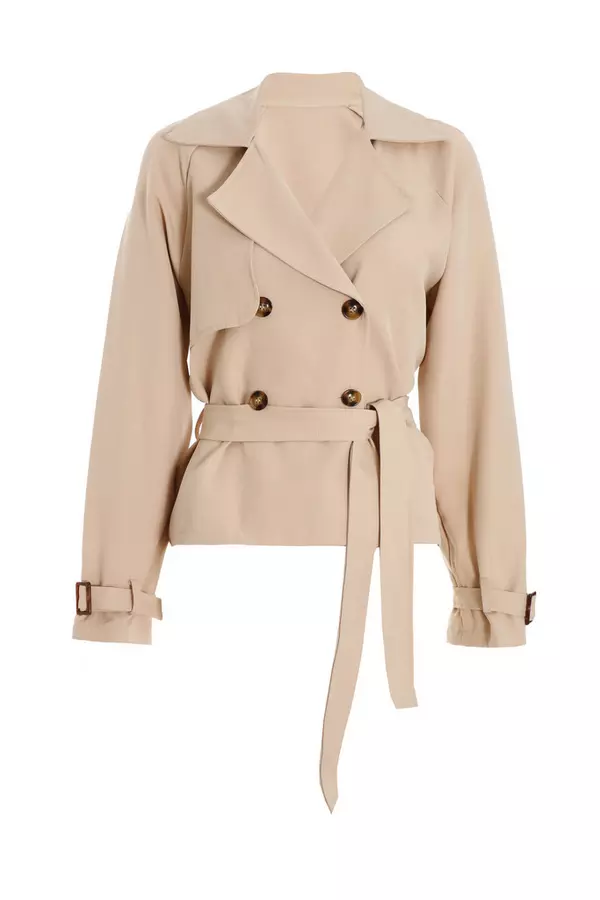 Stone Cropped Trench Coat