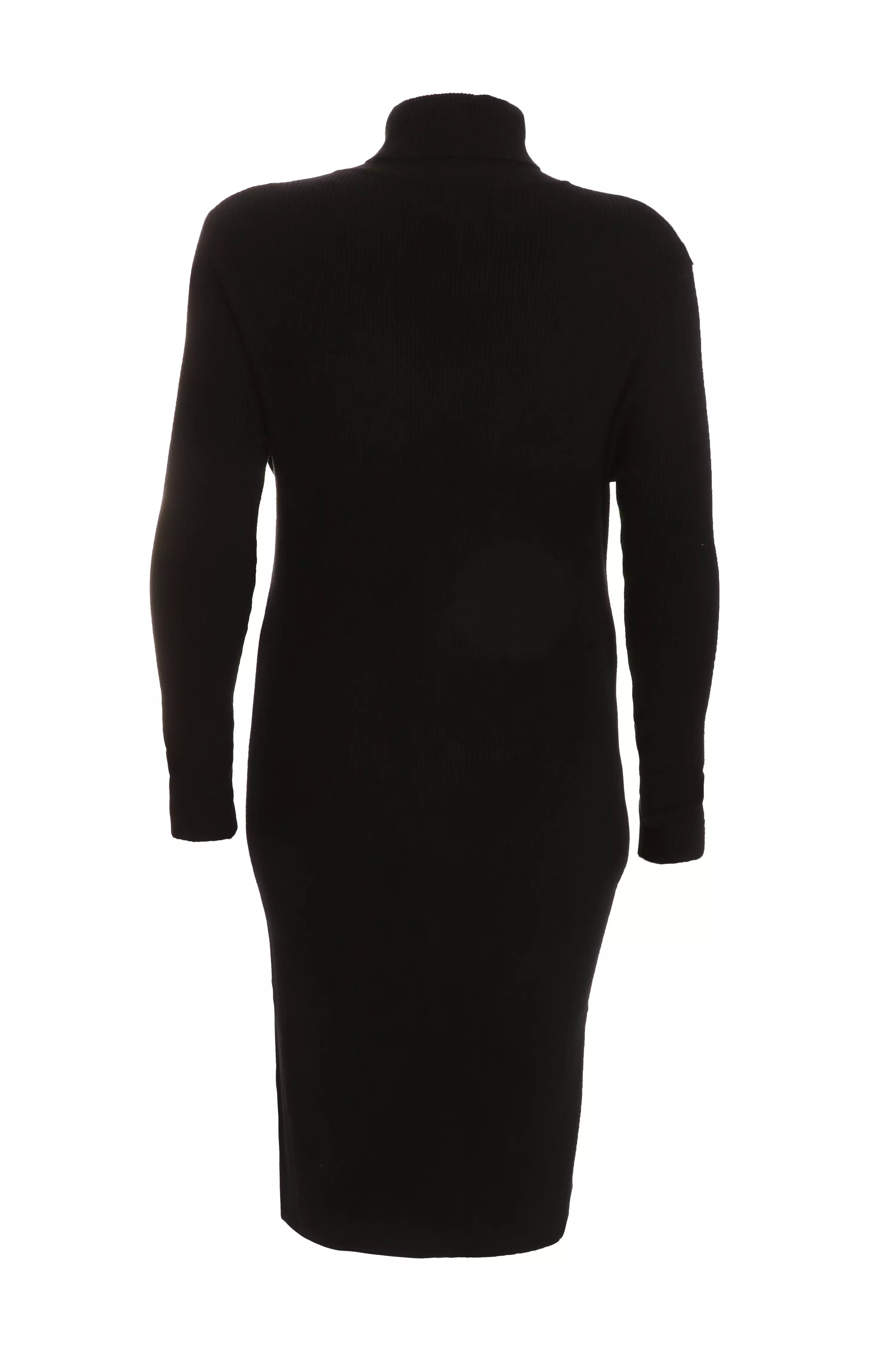 Curve Black Knit Long Sleeve Jumper Dress