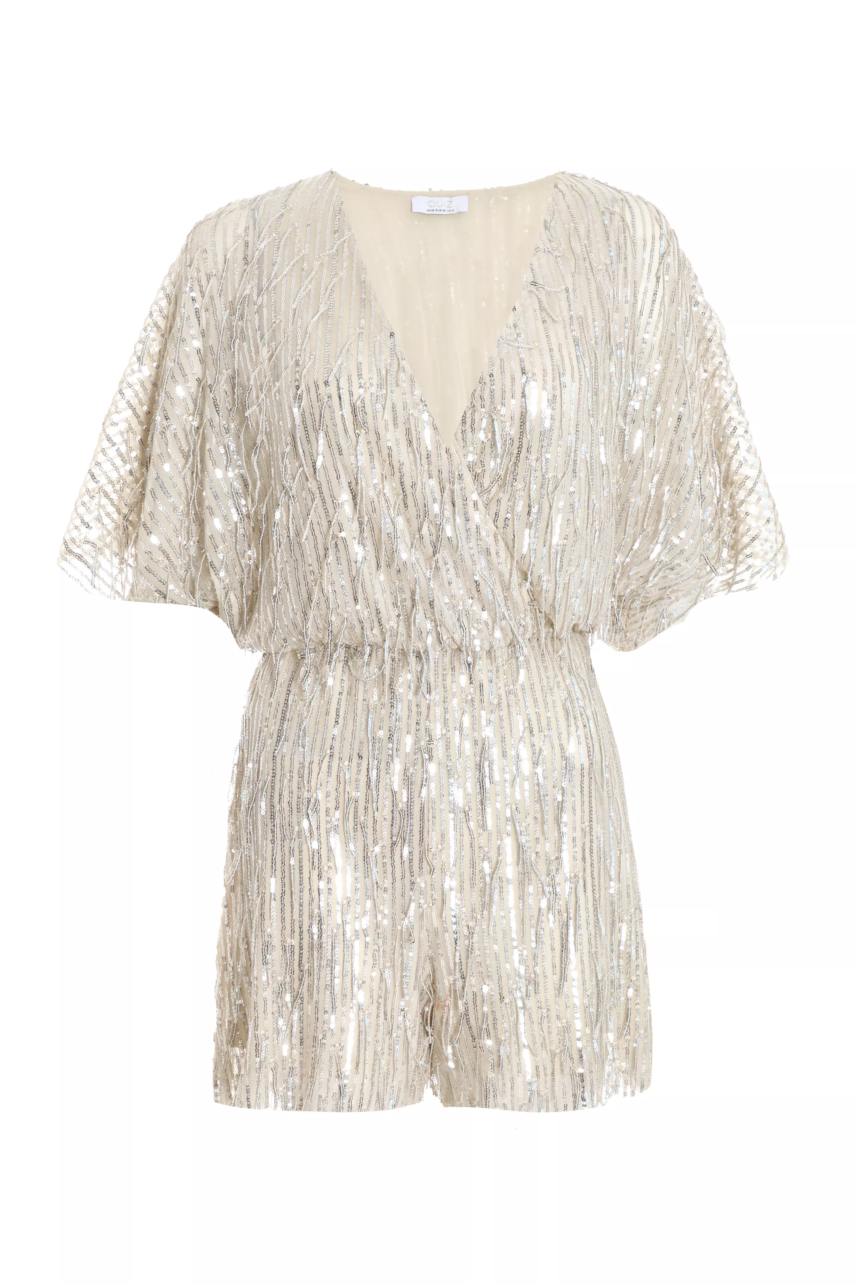 Champagne Sequin Tassel Playsuit