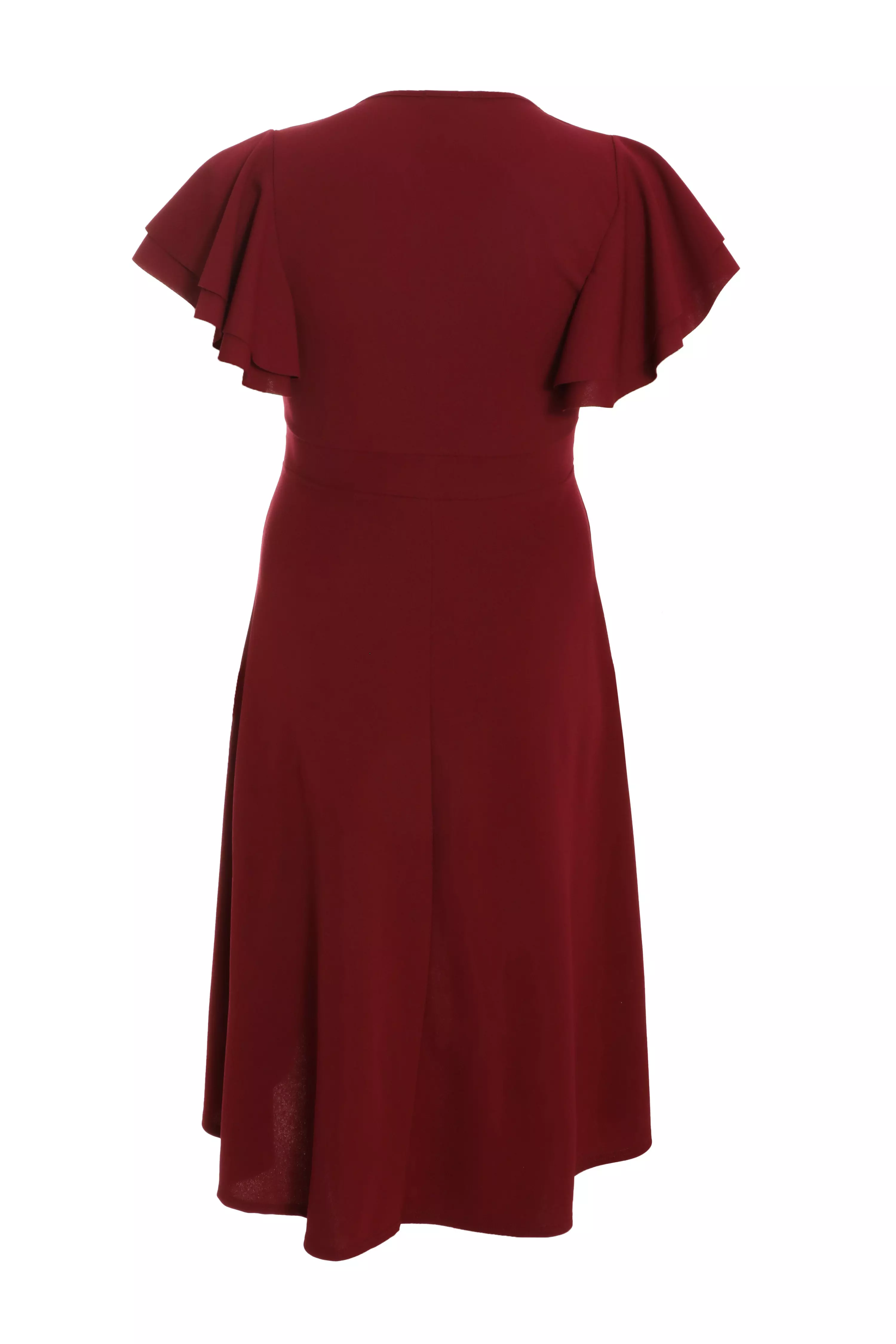 Curve Dark Red Skater Midi Dress