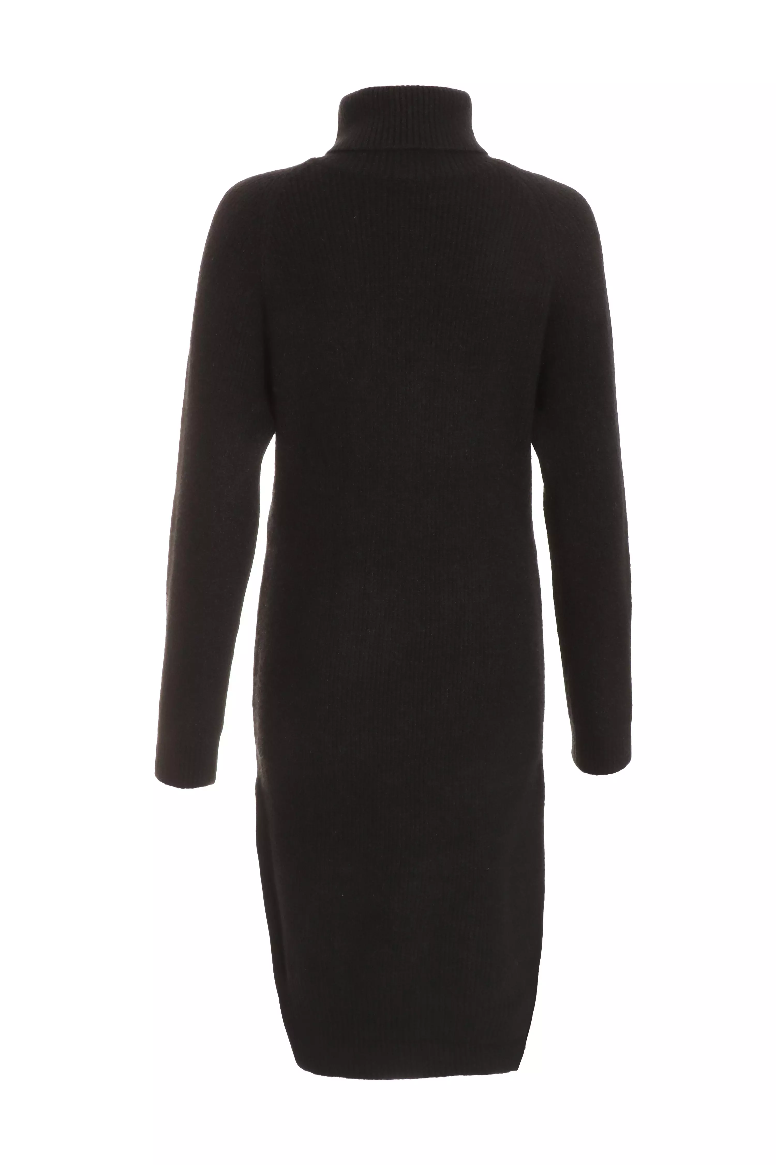 Black Knit High Neck Jumper Dress