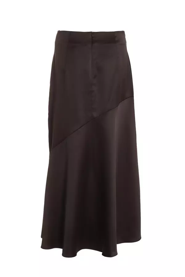 Black Satin Midaxi Skirt