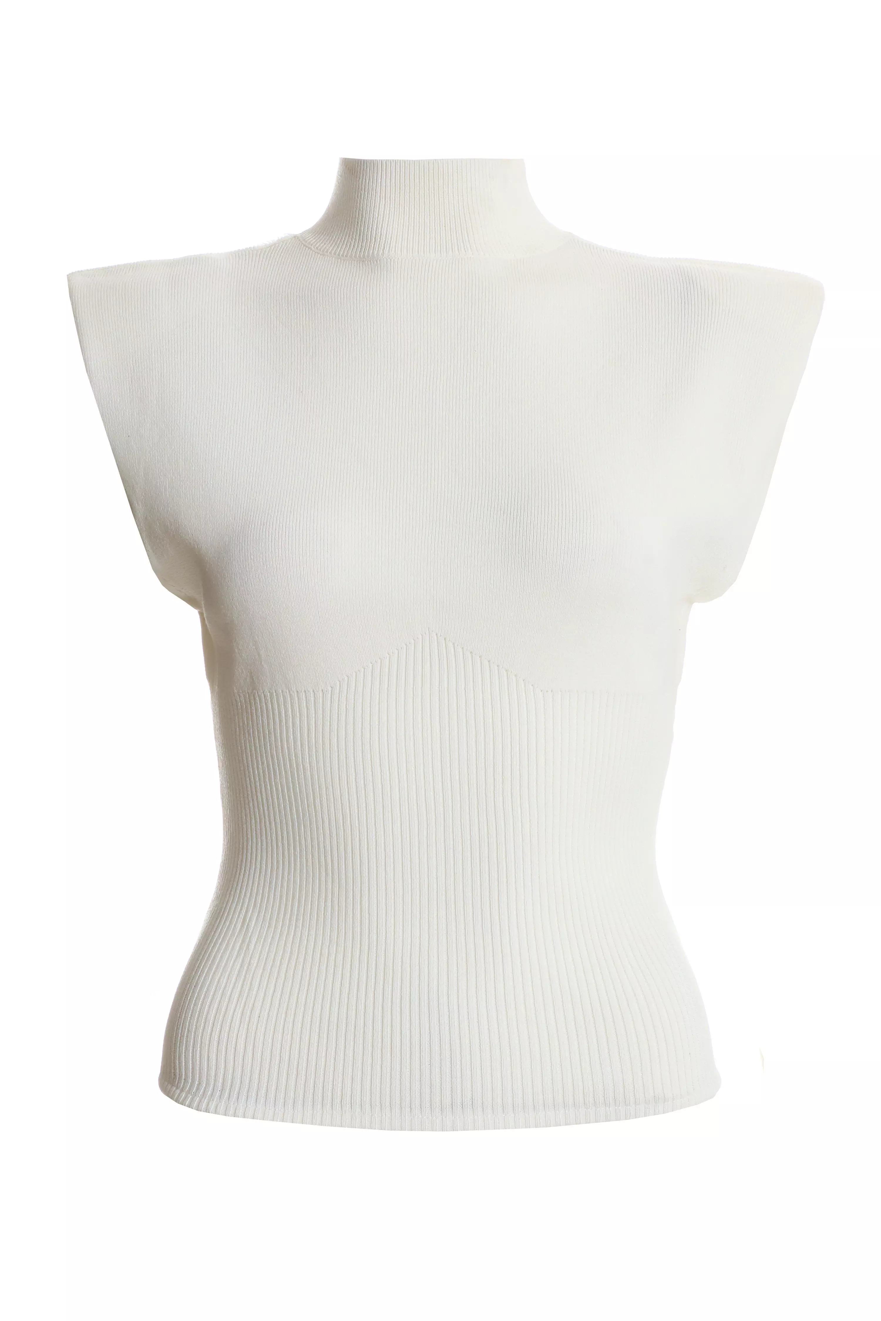 Cream Seamless Knitted Vest