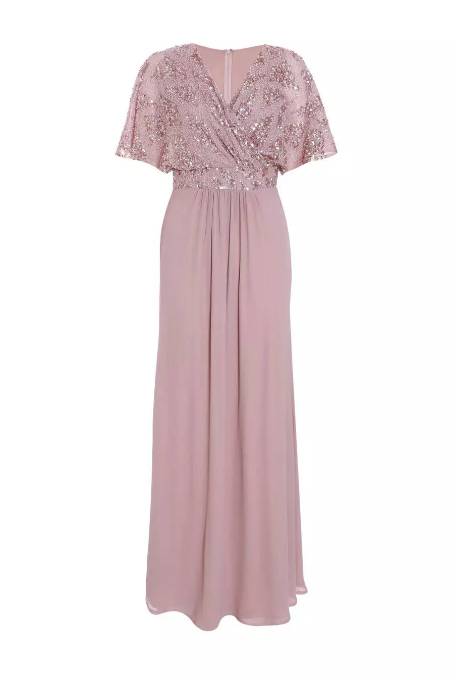 Pink Chiffon Embellished Maxi Dress QUIZ Clothing