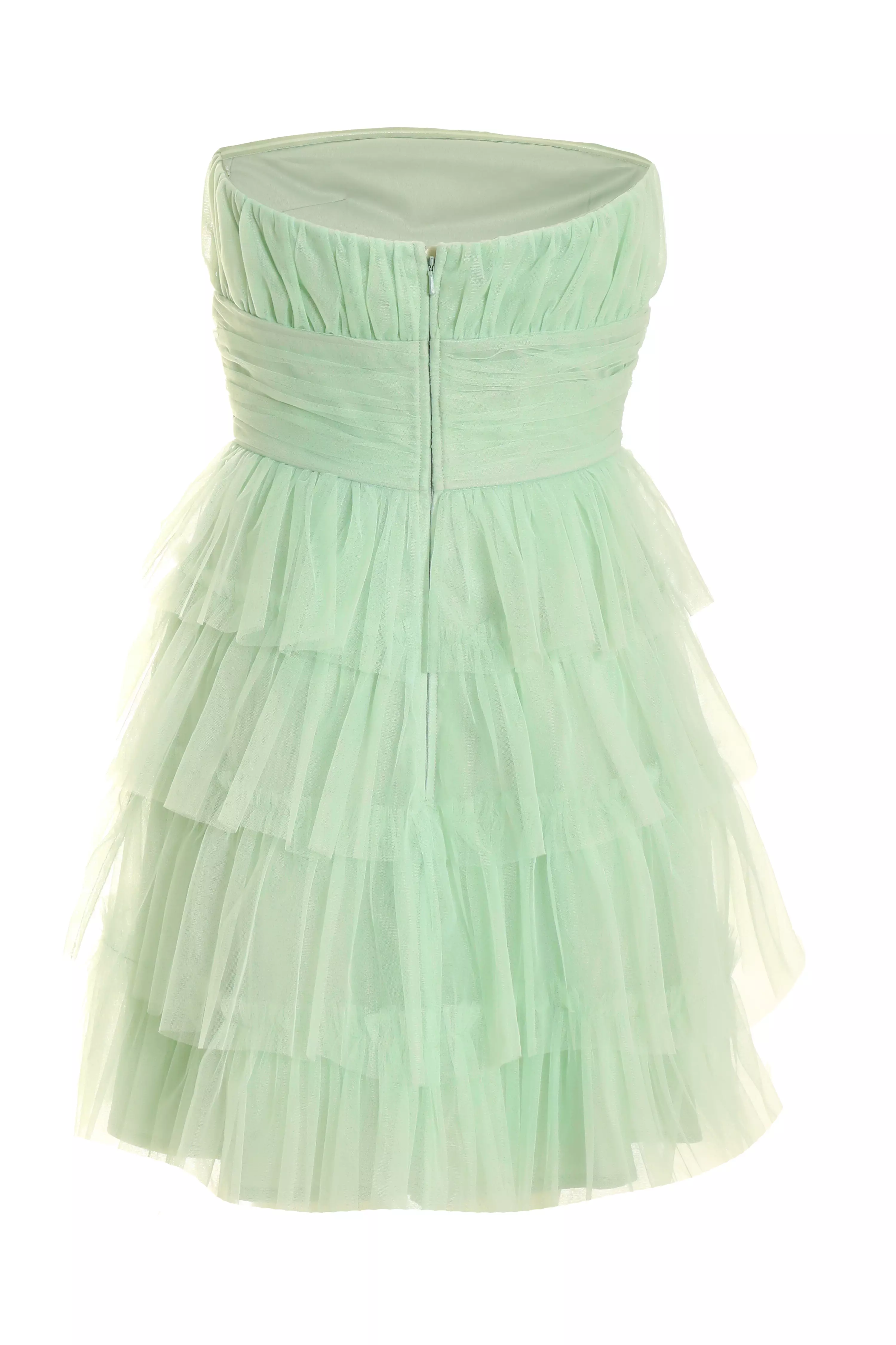 Sage Green Tulle Mini Dress