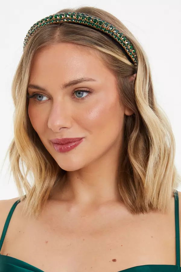 Green Jewel Embellished Headband