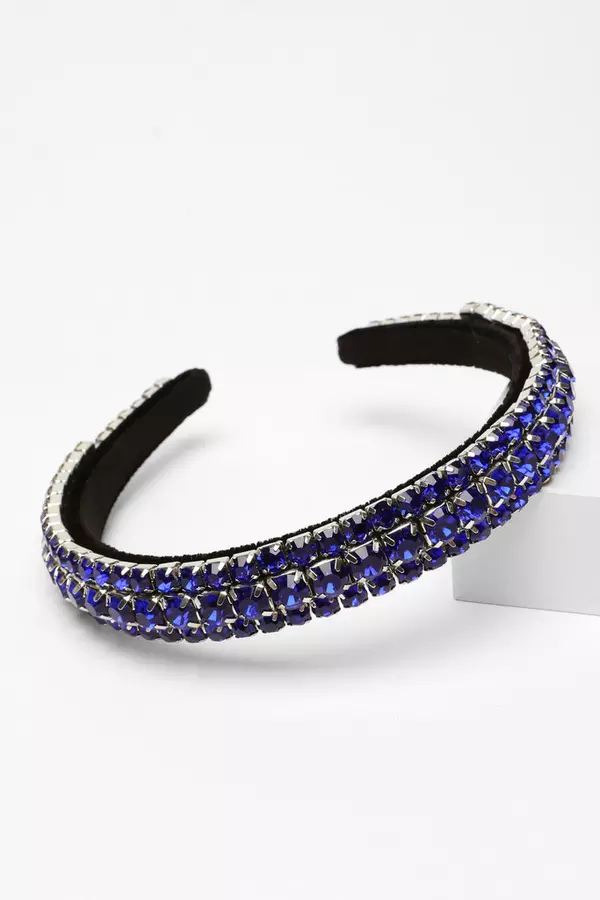 Blue Jewel Embellished Headband