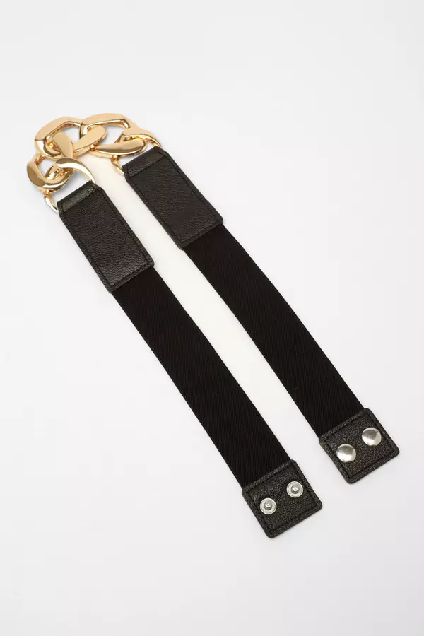 Black Stretch Chain Belt