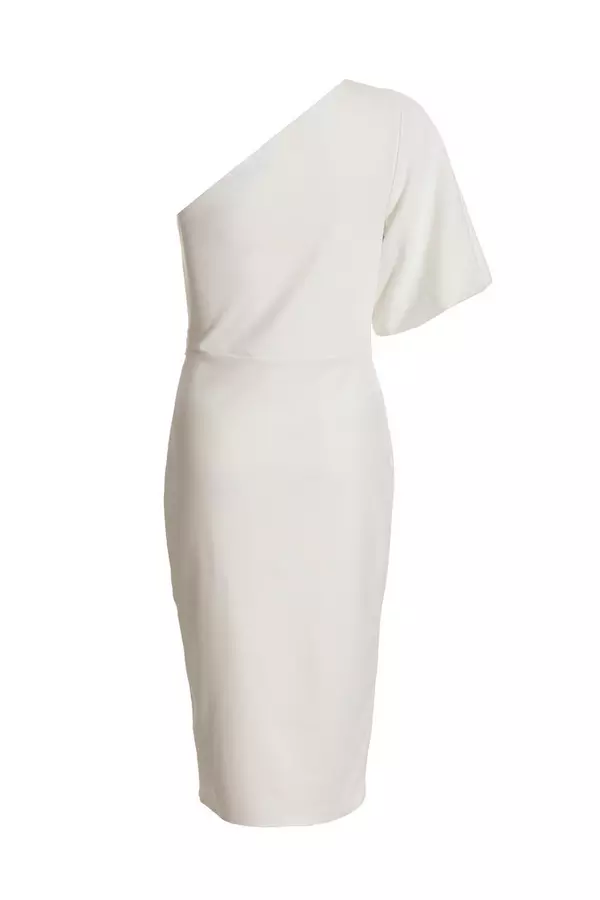 White One Sleeve Bodycon Mini Dress