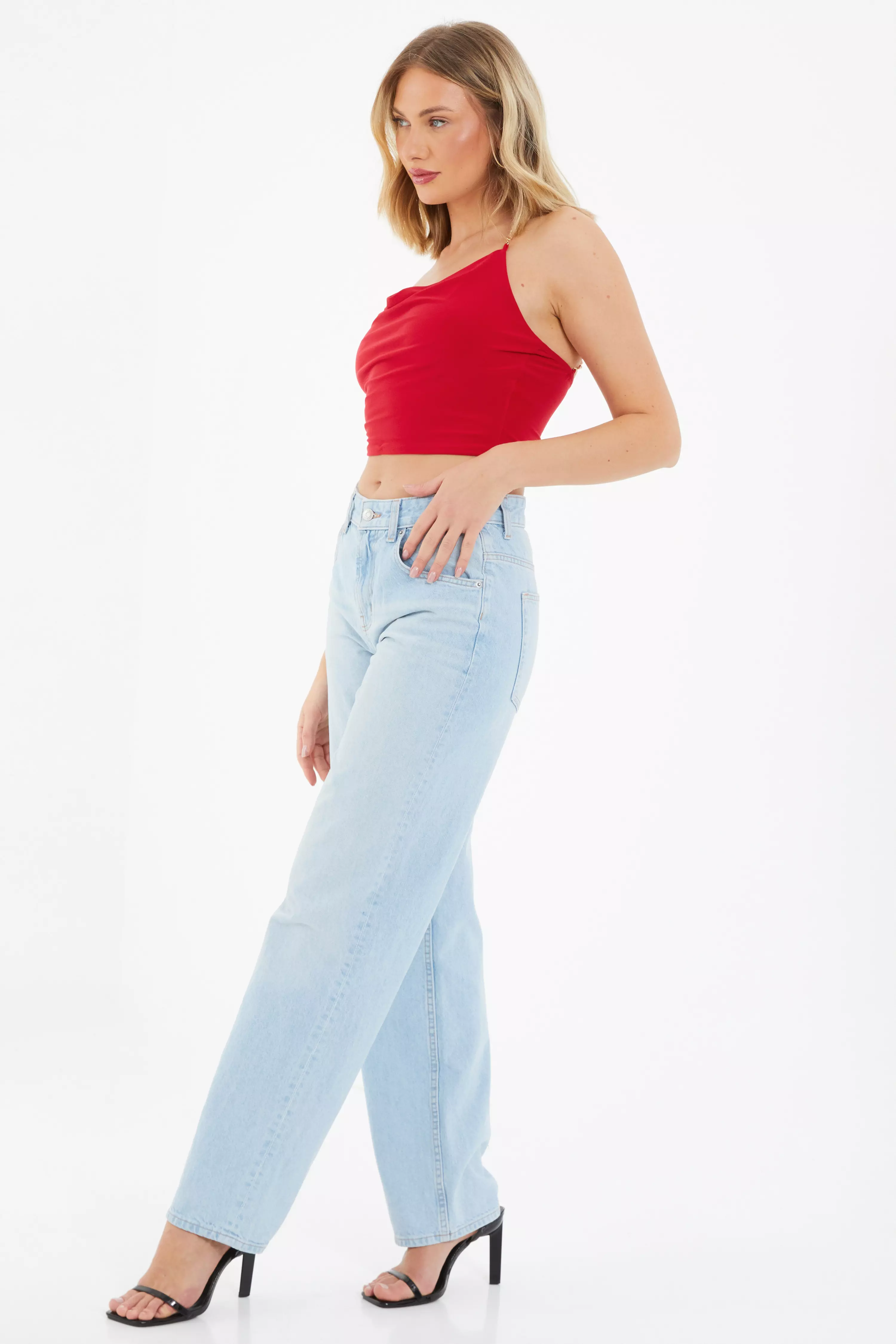 Red Chain Crop Top