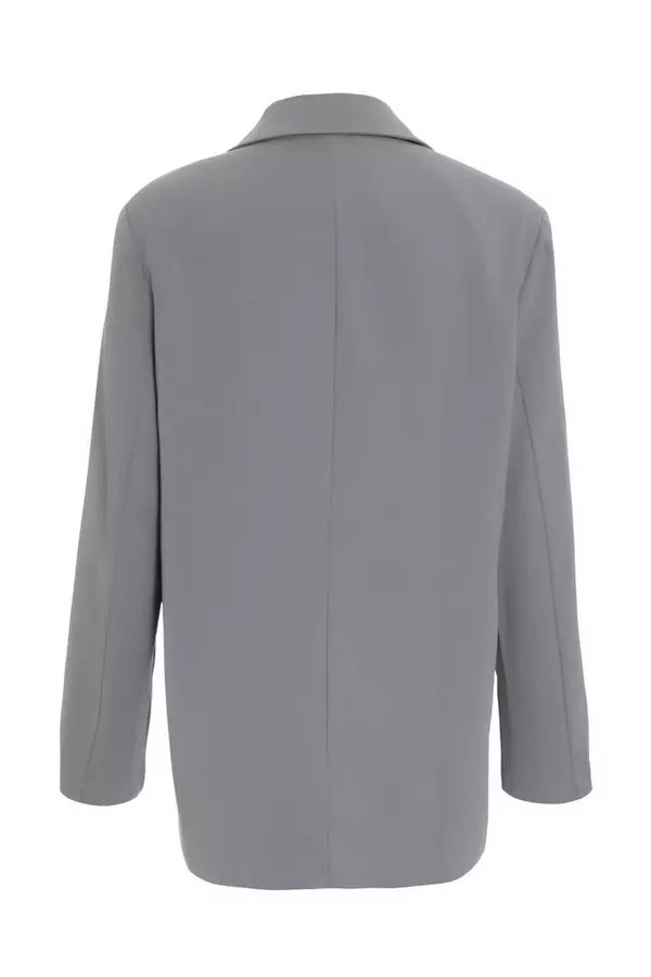 Grey Oversized Tailored Blazer