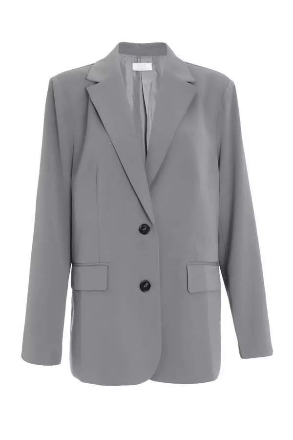 Grey Oversized Tailored Blazer