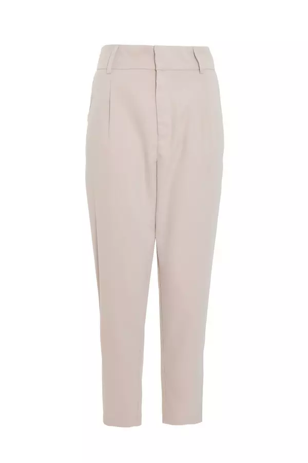 Petite Stone High Waisted Tapered Trousers