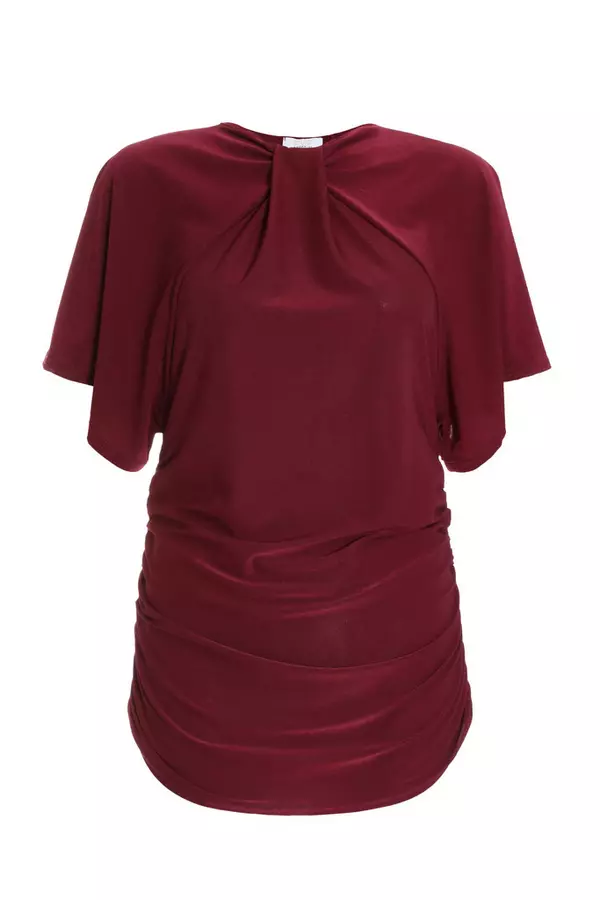 Berry Batwing Ruched Top
