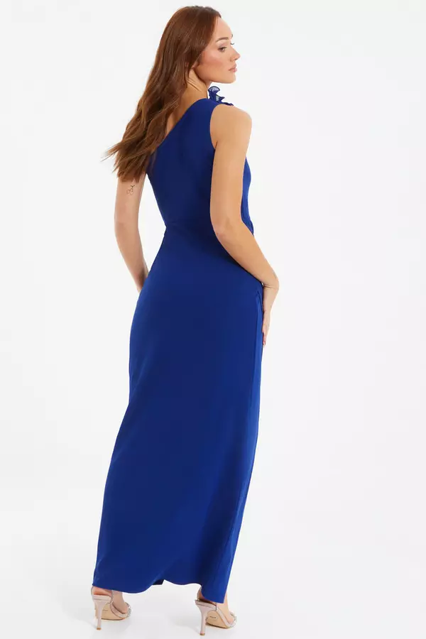 Royal Blue One Shoulder Maxi Dress