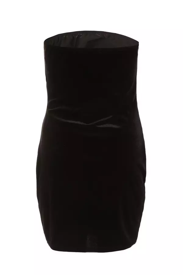 Black Velvet bandeau Diamante Mini Dress